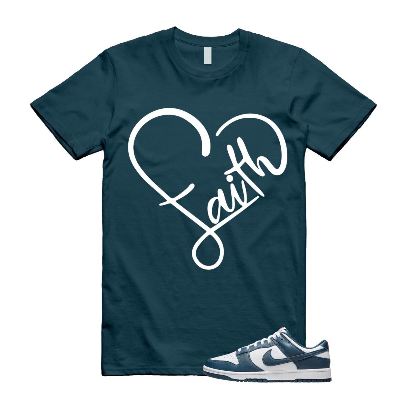 Dunk Valerian Blue White Low T Shirt Match FAITH DD1391-400 T-Shirt, Sneaker Match Tee
