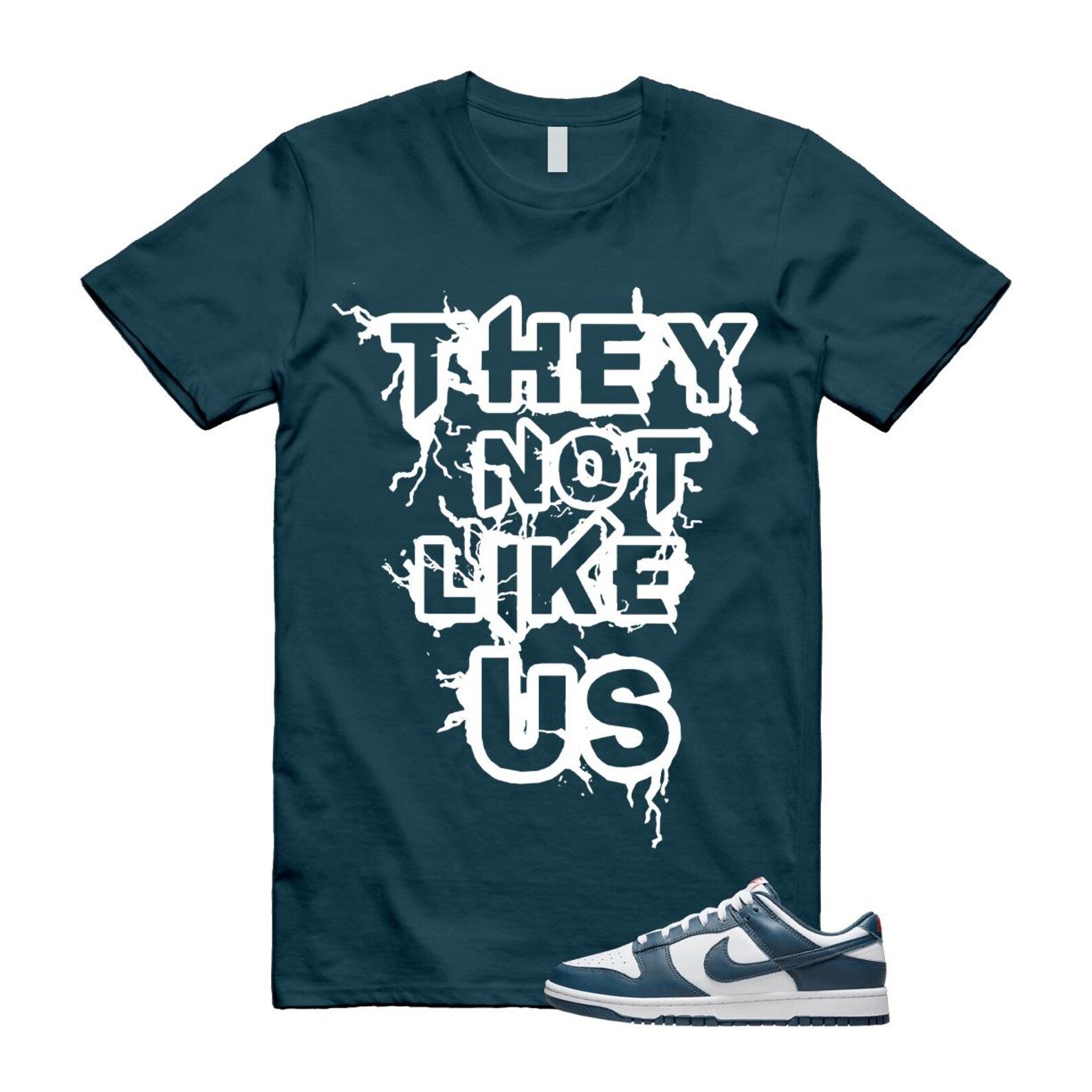 Dunk Valerian Blue White Low T Shirt Match They Not Like Us DD1391-400 T-Shirt, Sneaker Match Tee