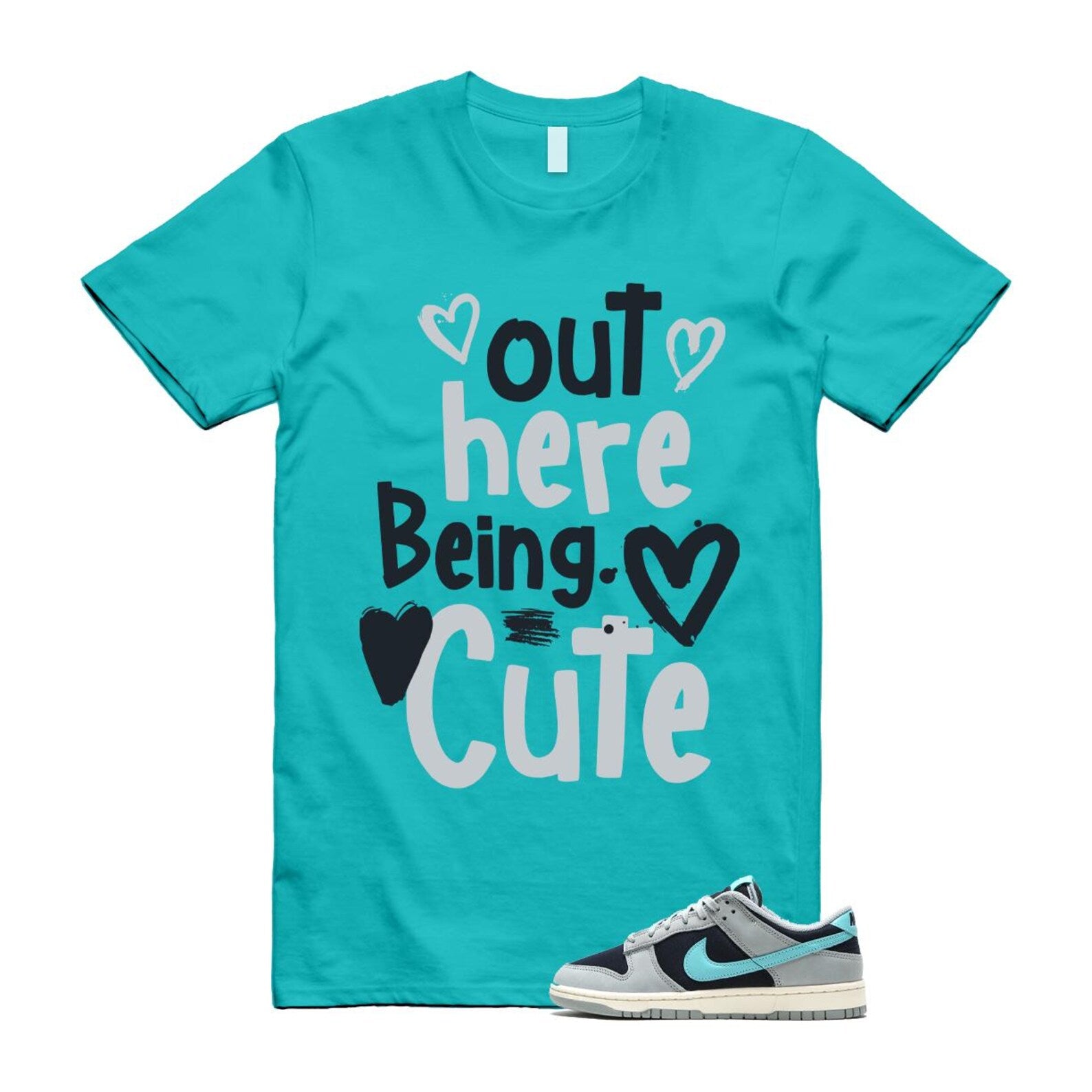 Dunk Green Frost Light Pumice Dark Obsidian Coconut Milk Low Retro Premium T Shirt Match Out Here Being Cute FB8895-001 T-Shirt, Sneaker Match Tee