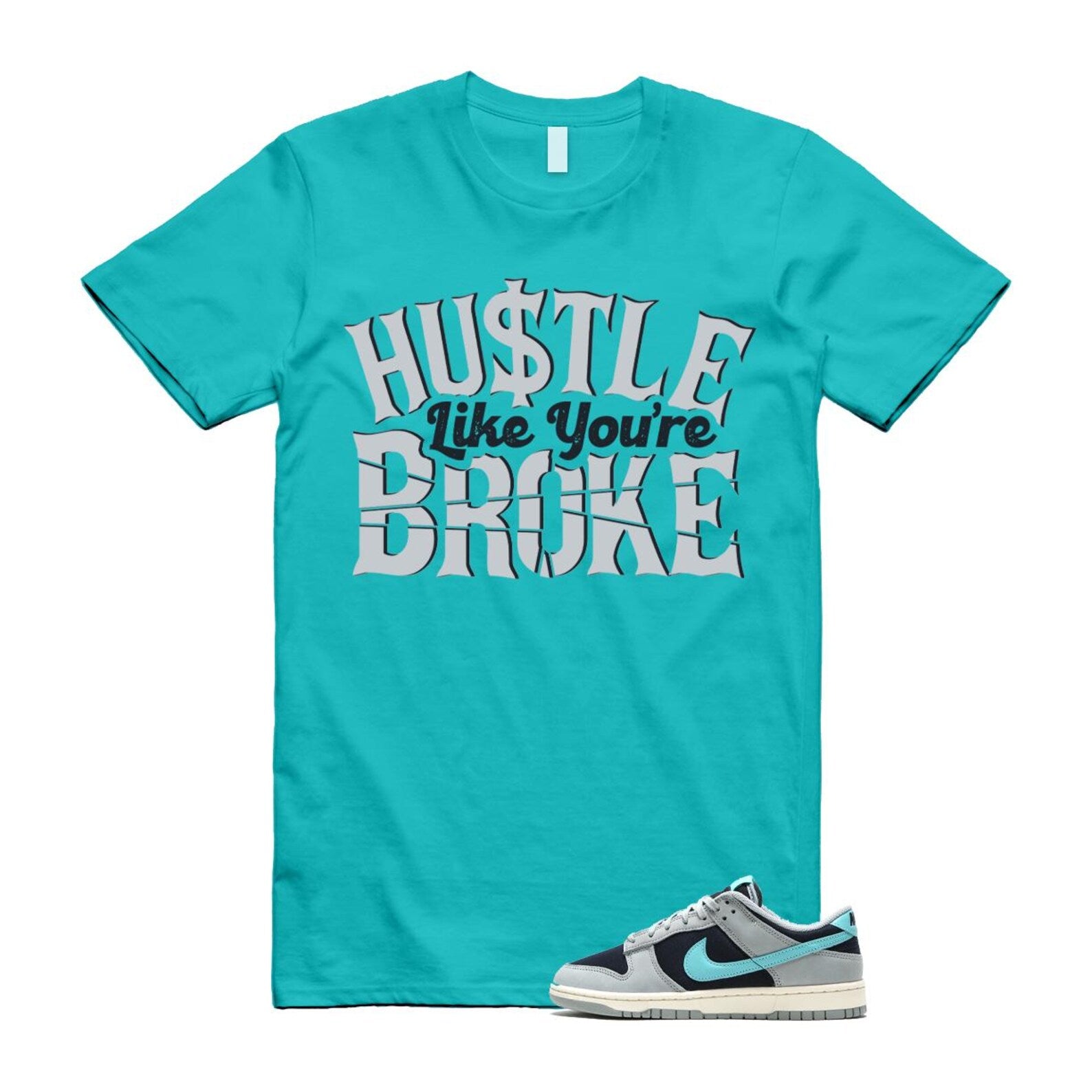 Dunk Green Frost Light Pumice Dark Obsidian Coconut Milk Low Retro Premium T Shirt Match BROKE FB8895-001 T-Shirt, Sneaker Match Tee