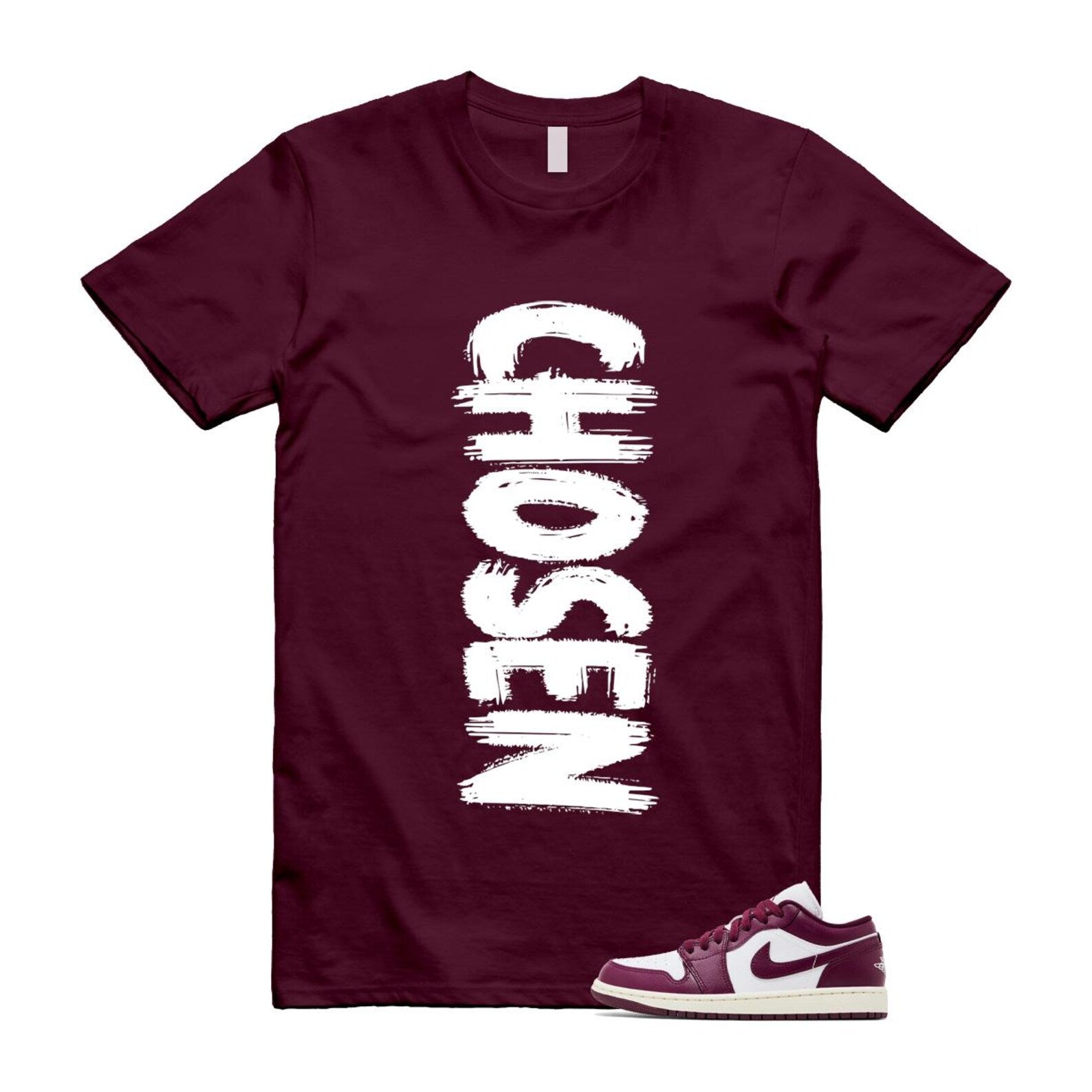 1 Bordeaux White Sail Maroon T Shirt Match CHOSEN DC0774-161 T-Shirt, Sneaker Match Tee