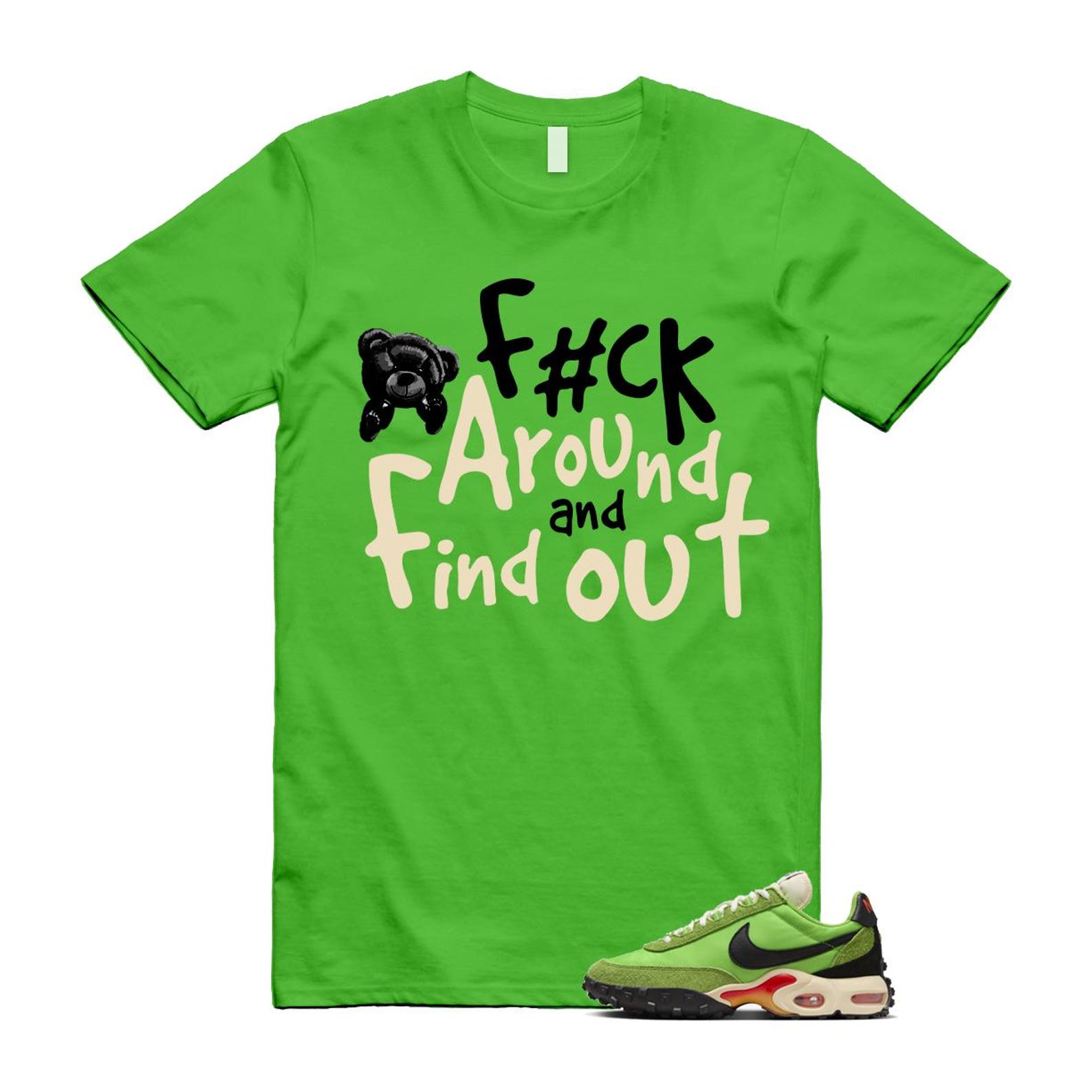 Air Max Waffle Green Racer Action Altitude Black Orange T Shirt Match FCK FV6946-301 T-Shirt, Sneaker Match Tee
