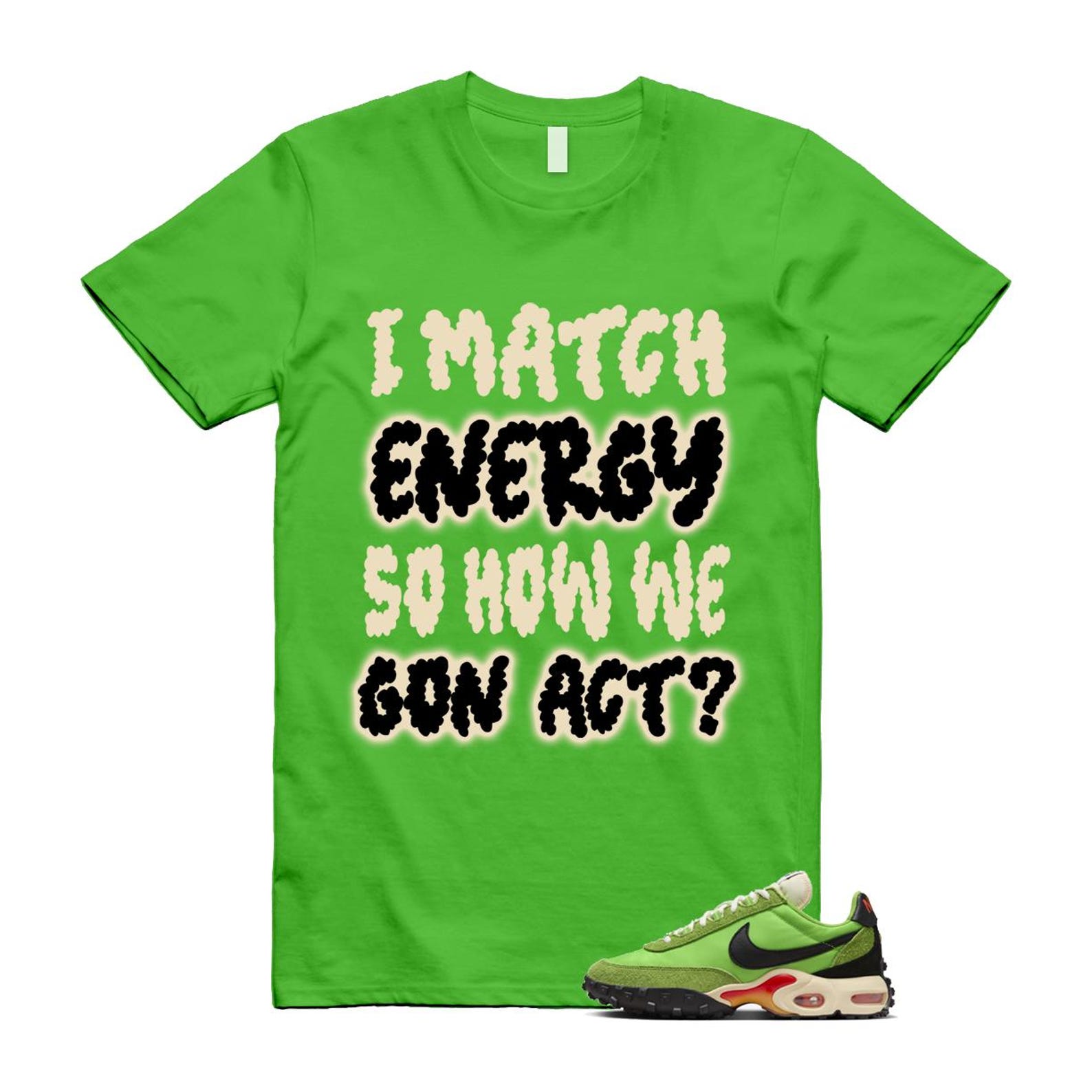 Air Max Waffle Green Racer Action Altitude Black Orange T Shirt Match MATCH FV6946-301 T-Shirt, Sneaker Match Tee