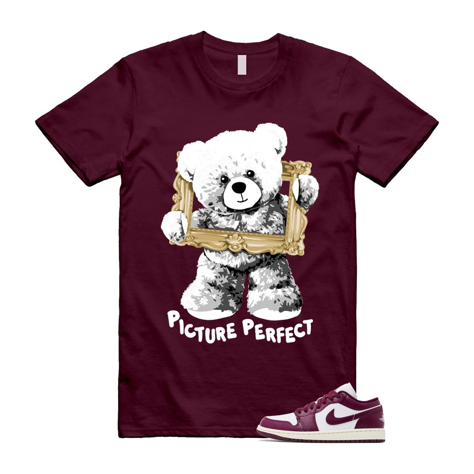 1 Bordeaux White Sail Maroon T Shirt Match Picture Perfect DC0774-161 T-Shirt, Sneaker Match Tee