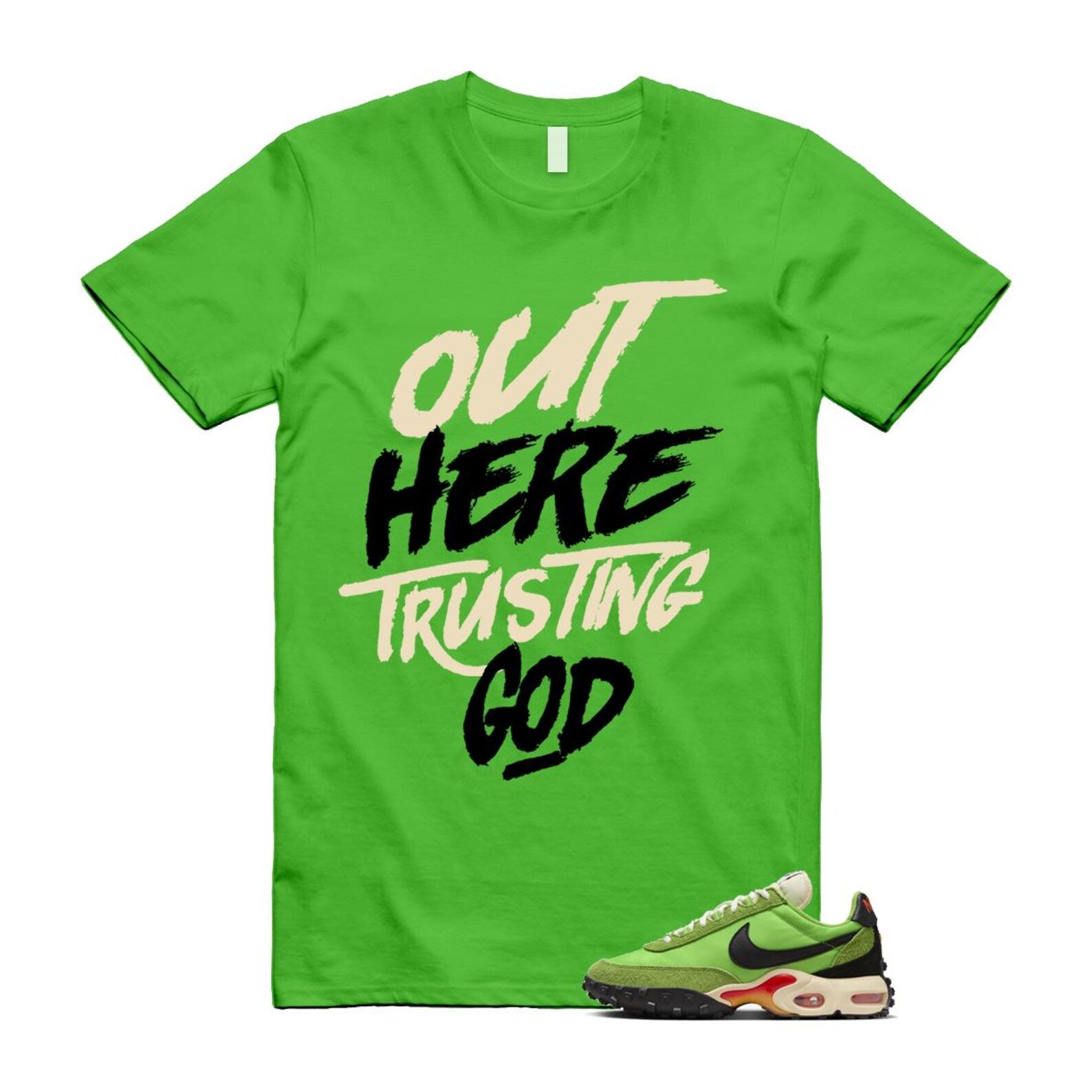 Air Max Waffle Green Racer Action Altitude Black Orange T Shirt Match TG FV6946-301 T-Shirt, Sneaker Match Tee
