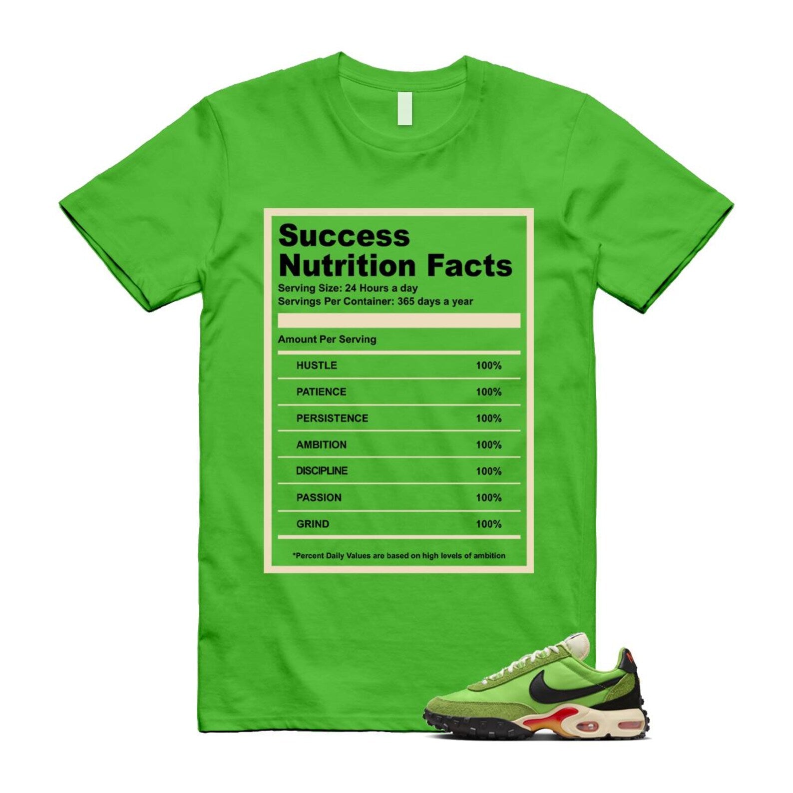 Air Max Waffle Green Racer Action Altitude Black Orange T Shirt Match SUCC FV6946-301 T-Shirt, Sneaker Match Tee