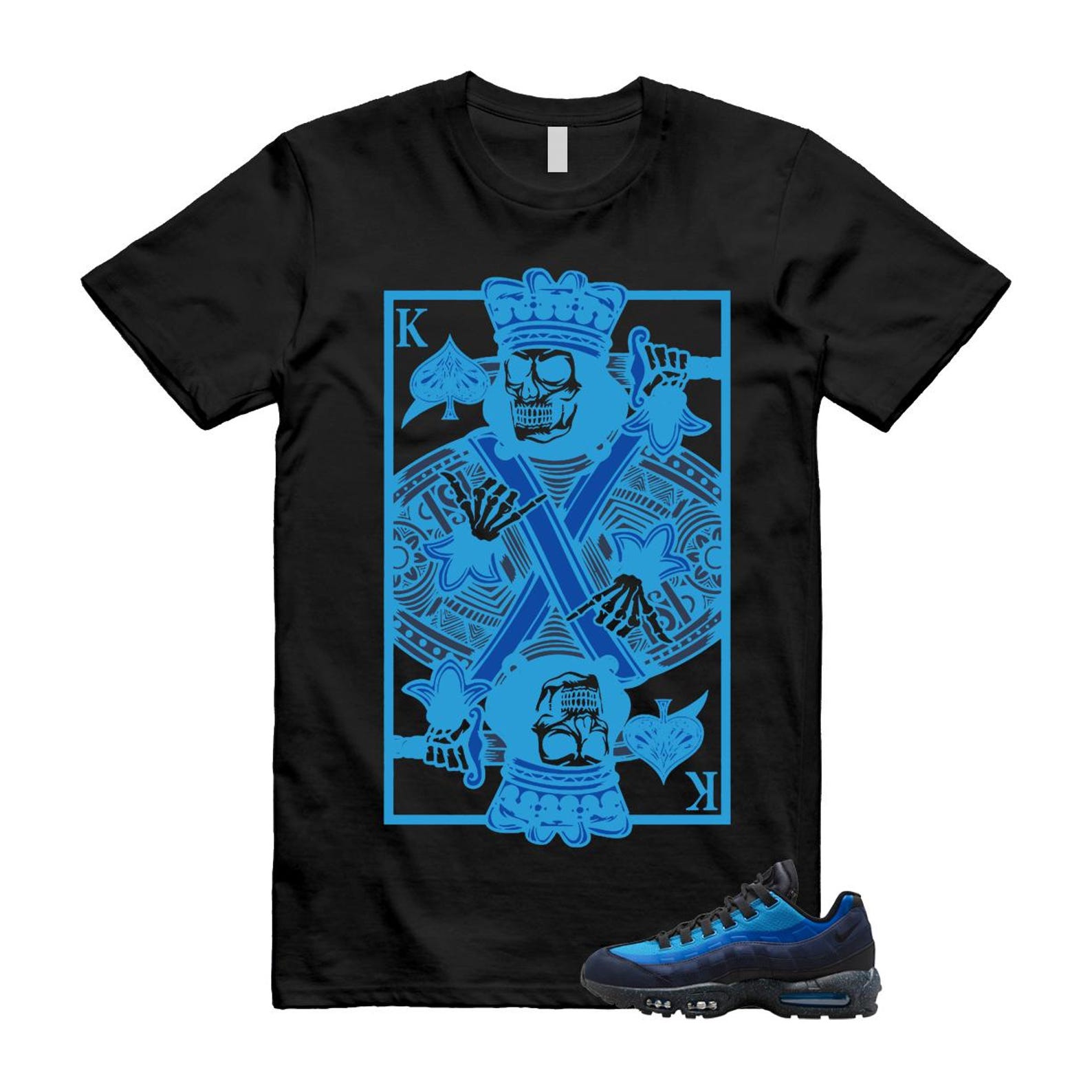 Air Max 95 Stash Obsidian Black Harbor Blue T Shirt Match KC HF5515-400 T-Shirt, Sneaker Match Tee