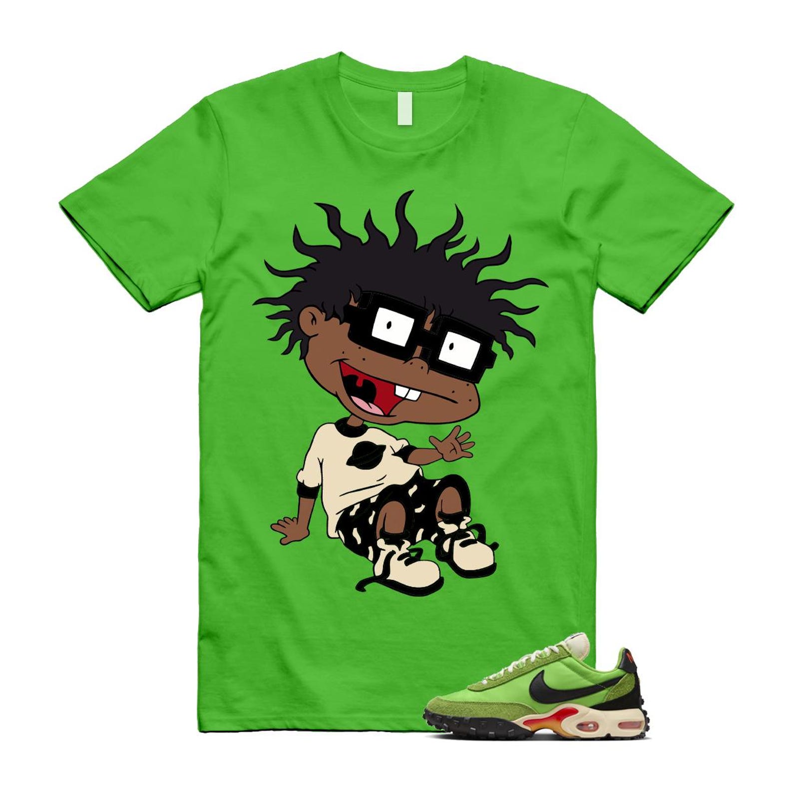 Air Max Waffle Green Racer Action Altitude Black Orange T Shirt Match FINSTER FV6946-301 T-Shirt, Sneaker Match Tee