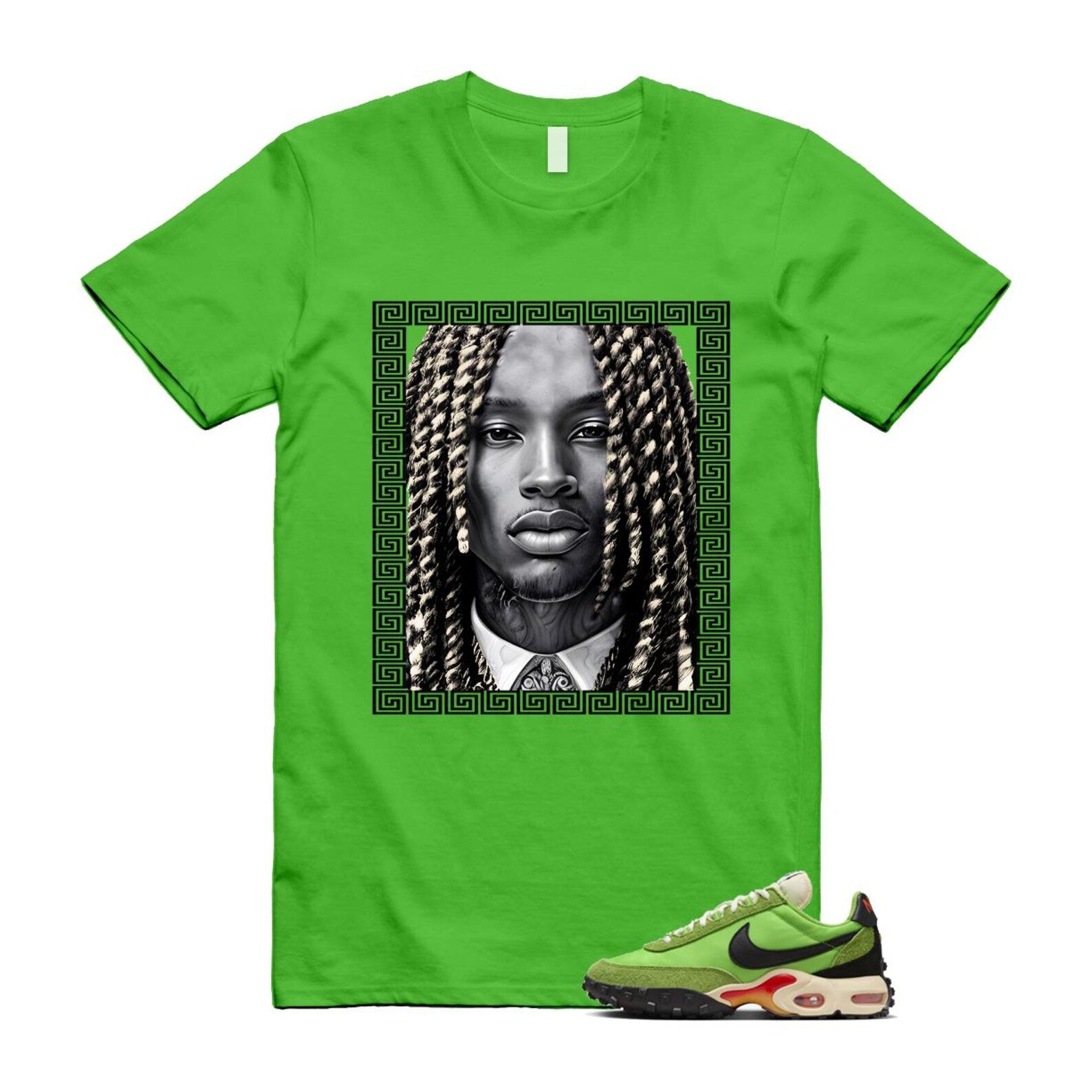 Air Max Waffle Green Racer Action Altitude Black Orange T Shirt Match VON FV6946-301 T-Shirt, Sneaker Match Tee