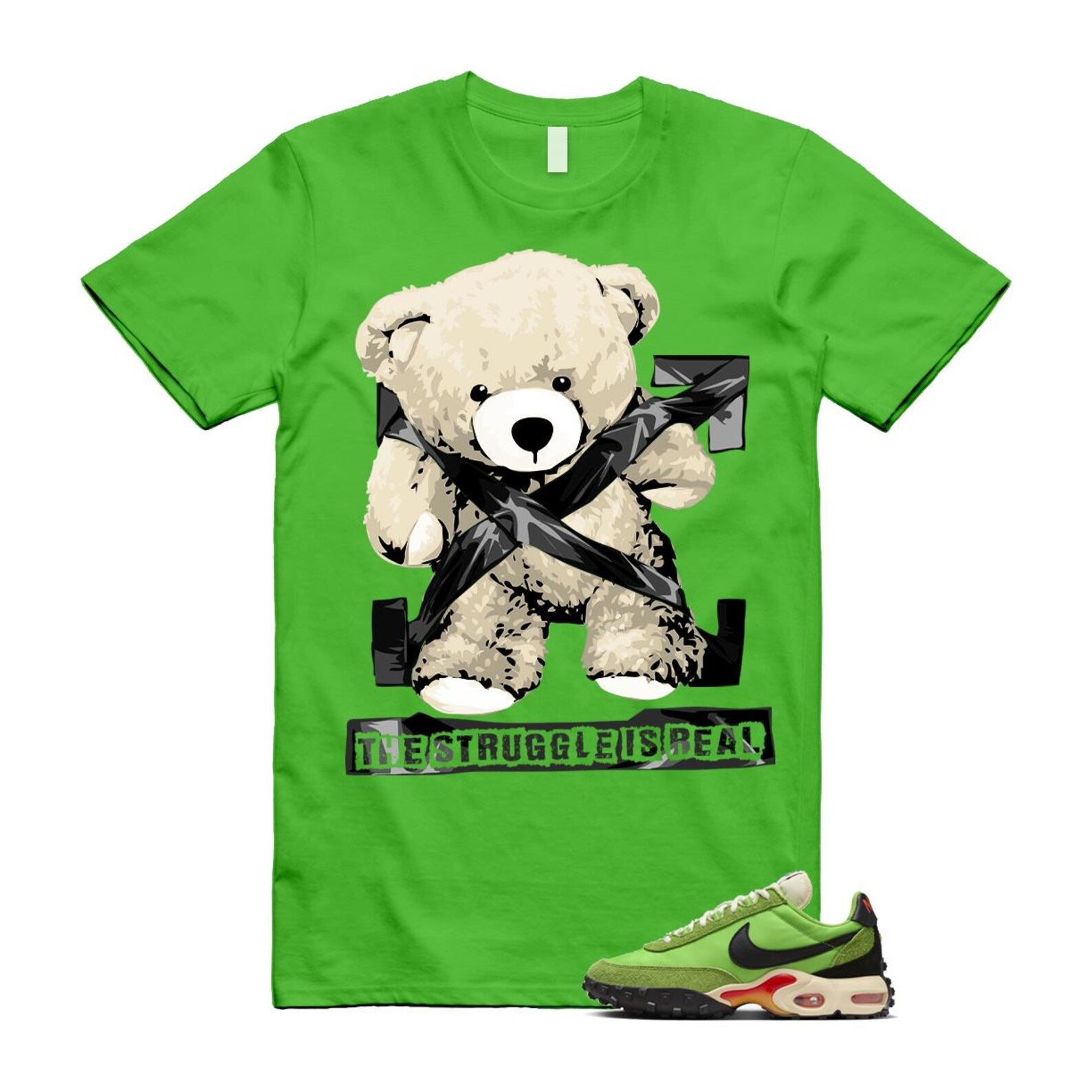 Air Max Waffle Green Racer Action Altitude Black Orange T Shirt Match The Struggle is Real FV6946-301 T-Shirt, Sneaker Match Tee