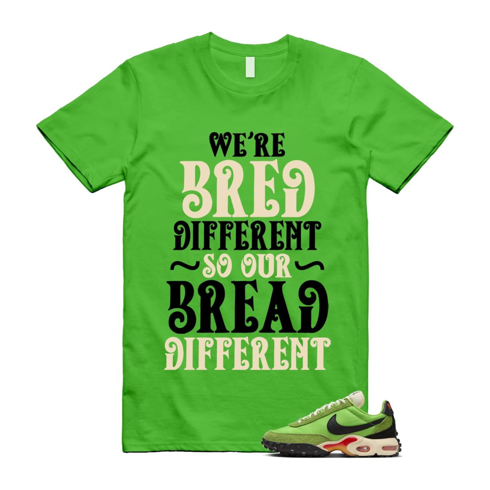 Air Max Waffle Green Racer Action Altitude Black Orange T Shirt Match BREAD FV6946-301 T-Shirt, Sneaker Match Tee