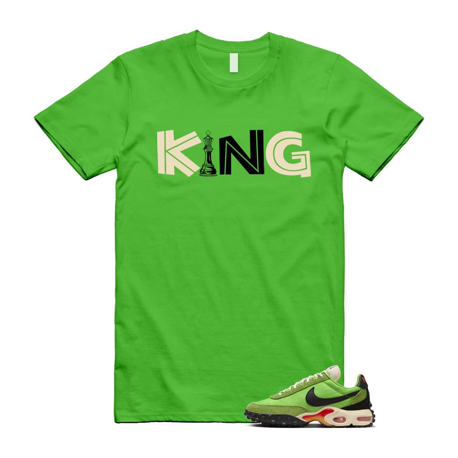 Air Max Waffle Green Racer Action Altitude Black Orange T Shirt Match KING FV6946-301 T-Shirt, Sneaker Match Tee