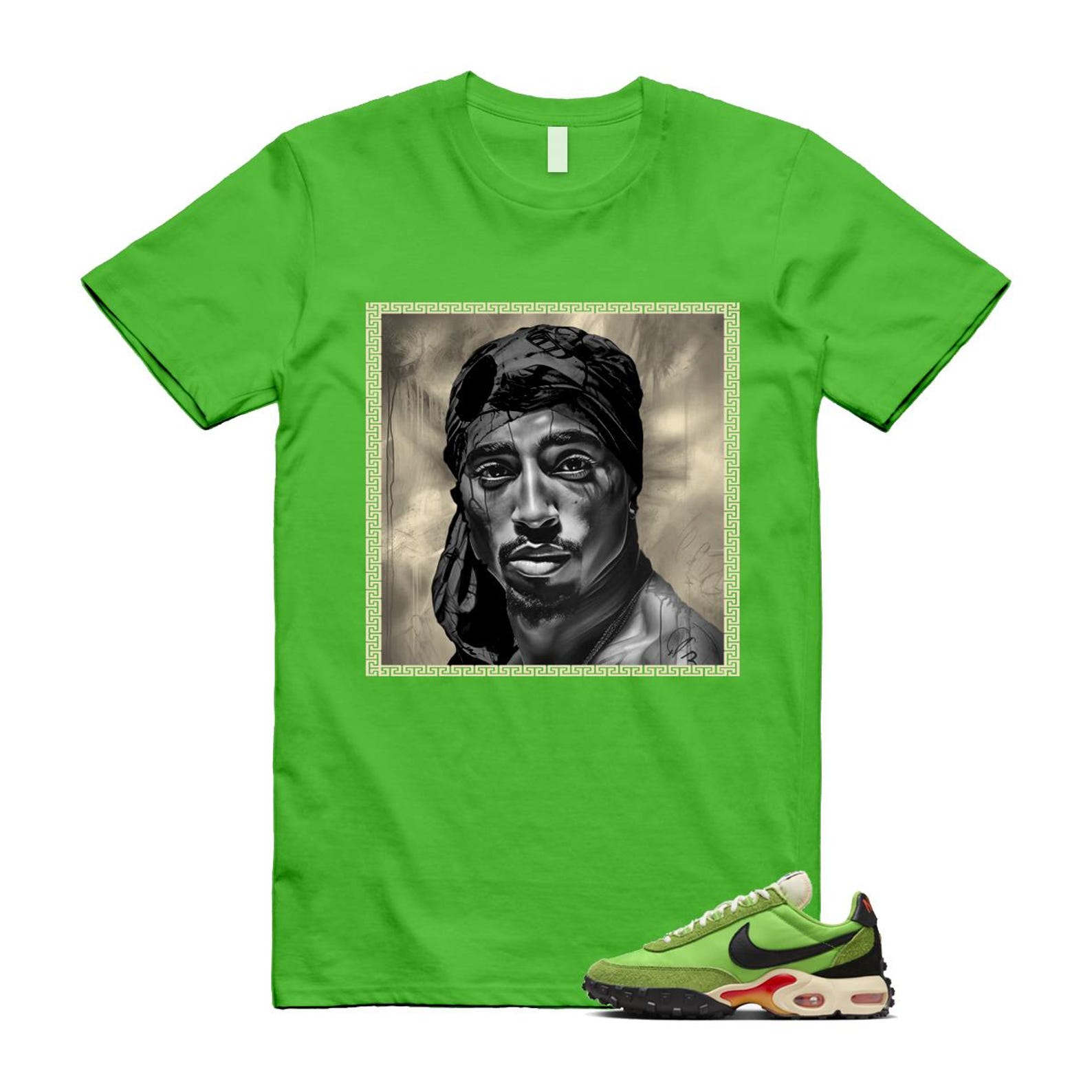 Air Max Waffle Green Racer Action Altitude Black Orange T Shirt Match PAC FV6946-301 T-Shirt, Sneaker Match Tee