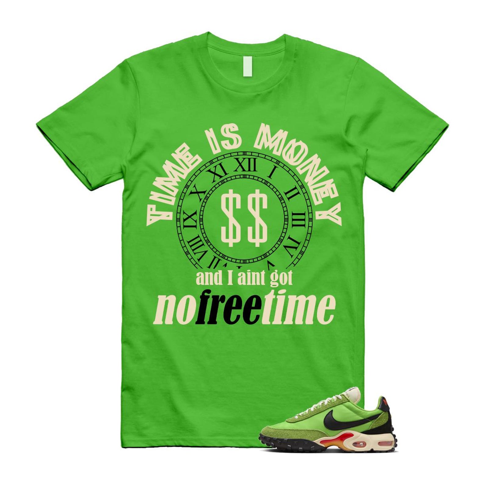 Air Max Waffle Green Racer Action Altitude Black Orange T Shirt Match FREE FV6946-301 T-Shirt, Sneaker Match Tee
