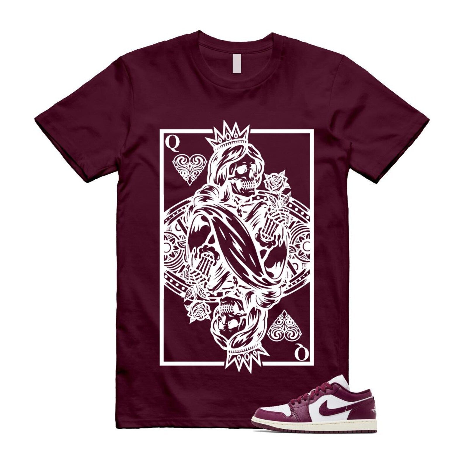 1 Bordeaux White Sail Maroon T Shirt Match QC DC0774-161 T-Shirt, Sneaker Match Tee