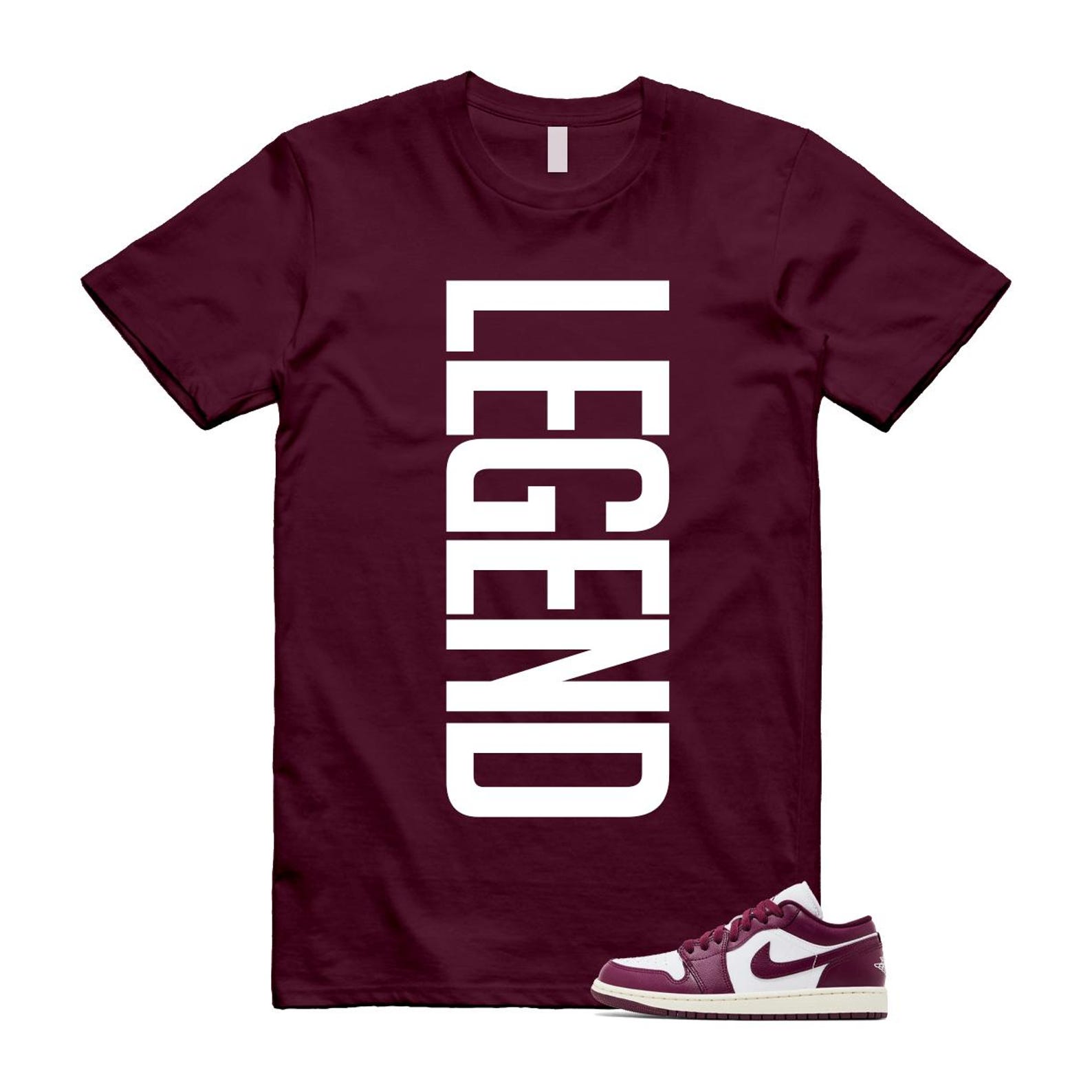 1 Bordeaux White Sail Maroon T Shirt Match LEGEND DC0774-161 T-Shirt, Sneaker Match Tee