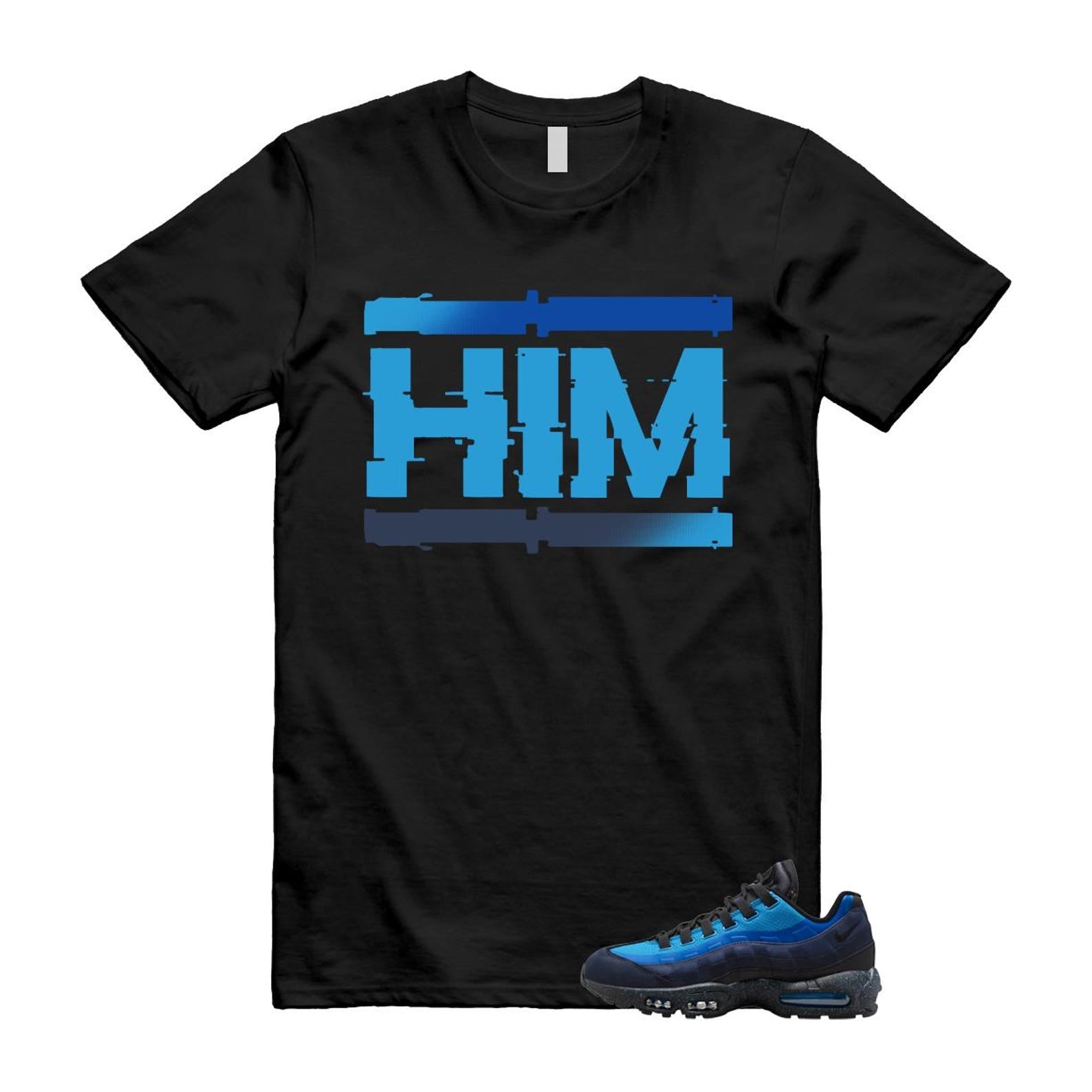 Air Max 95 Stash Obsidian Black Harbor Blue T Shirt Match HIM HF5515-400 T-Shirt, Sneaker Match Tee