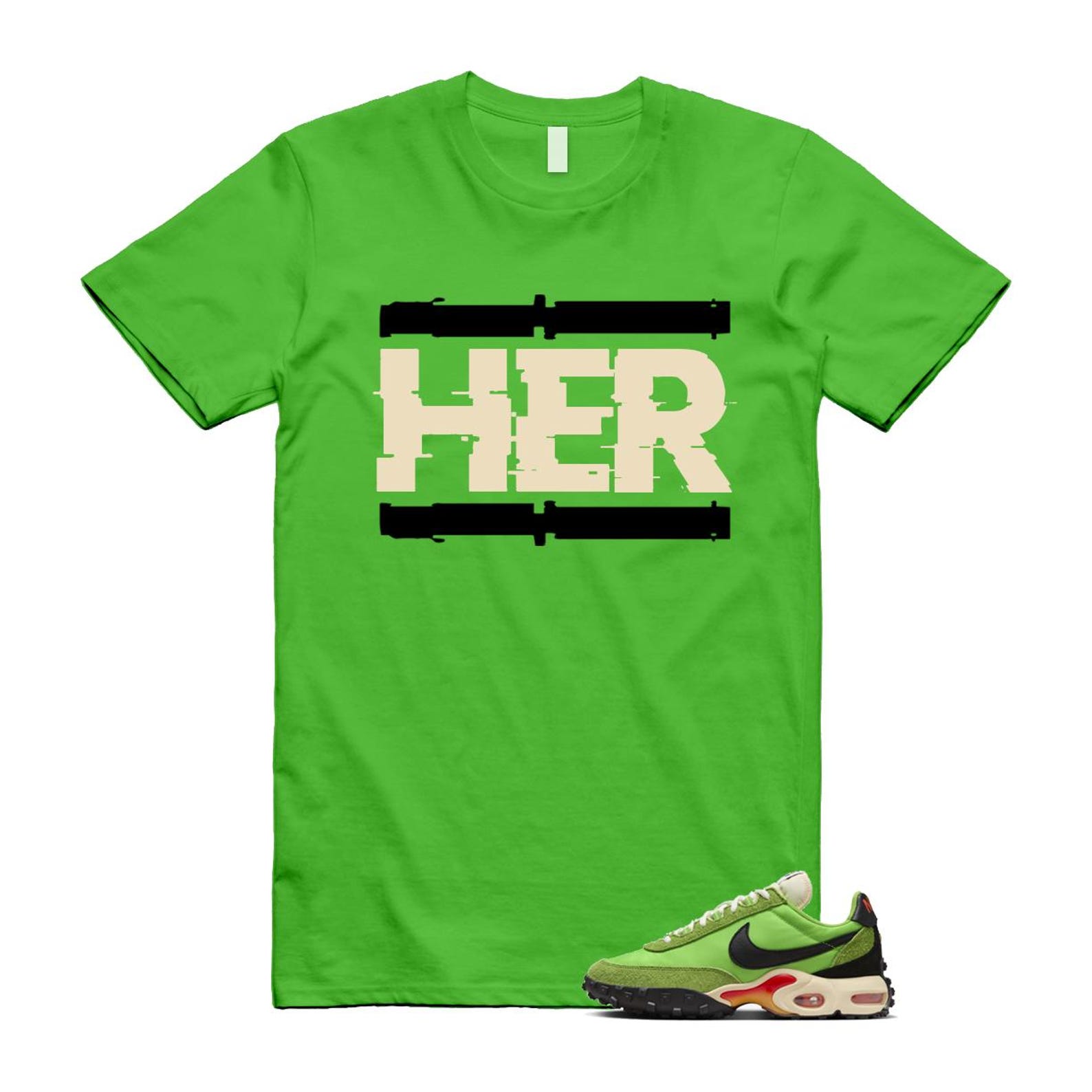 Air Max Waffle Green Racer Action Altitude Black Orange T Shirt Match HER FV6946-301 T-Shirt, Sneaker Match Tee