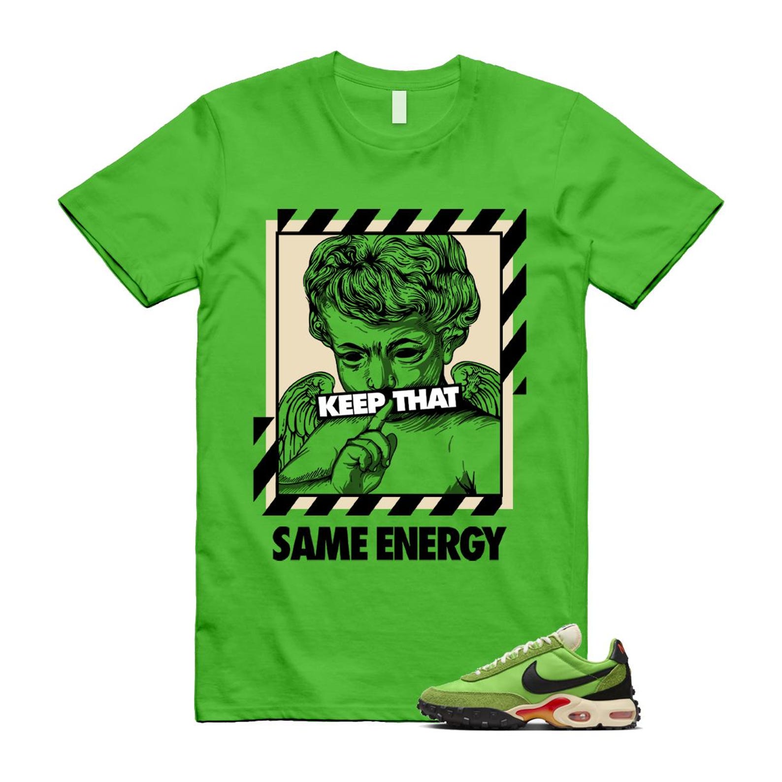 Air Max Waffle Green Racer Action Altitude Black Orange T Shirt Match ENERGY FV6946-301 T-Shirt, Sneaker Match Tee