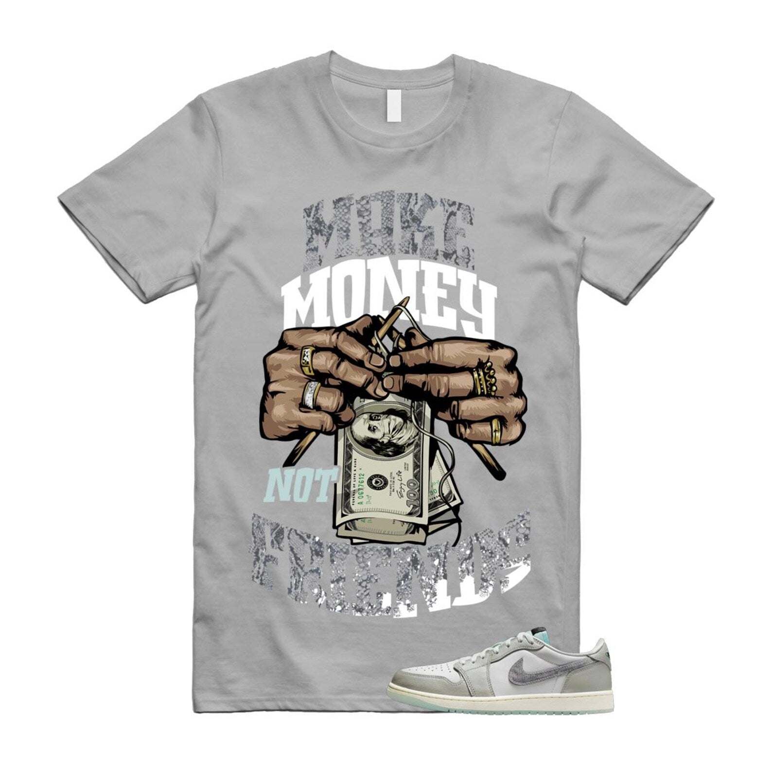 1 Year of the Snake Summit White Photon Dust Barely Green T Shirt Match Make Money Not Friends HF3144-100 T-Shirt, Sneaker Match Tee