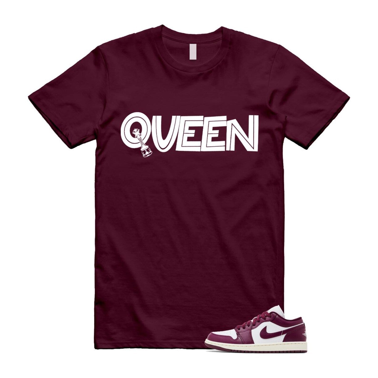 1 Bordeaux White Sail Maroon T Shirt Match QUEEN DC0774-161 T-Shirt, Sneaker Match Tee