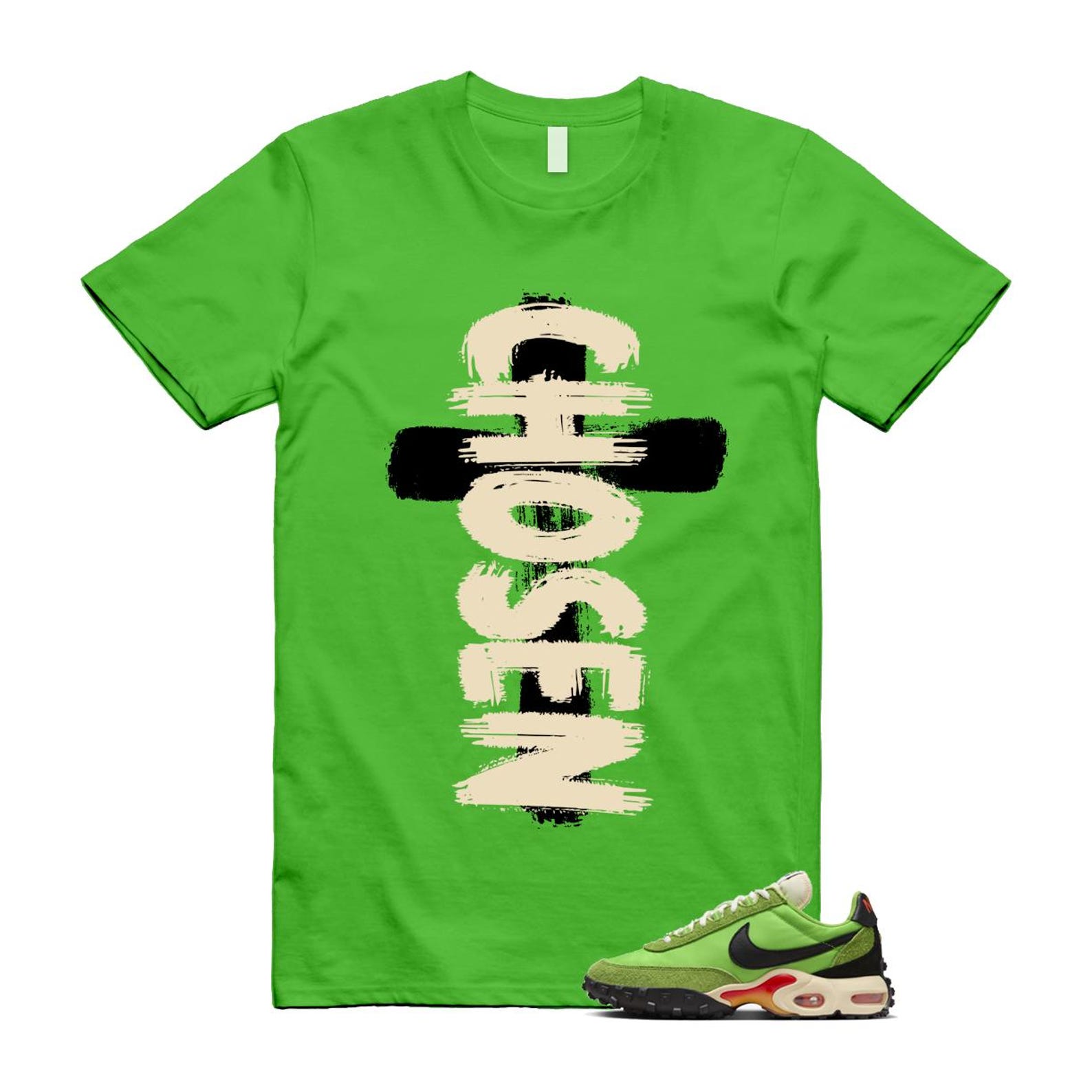 Air Max Waffle Green Racer Action Altitude Black Orange T Shirt Match CHOSEN FV6946-301 T-Shirt, Sneaker Match Tee