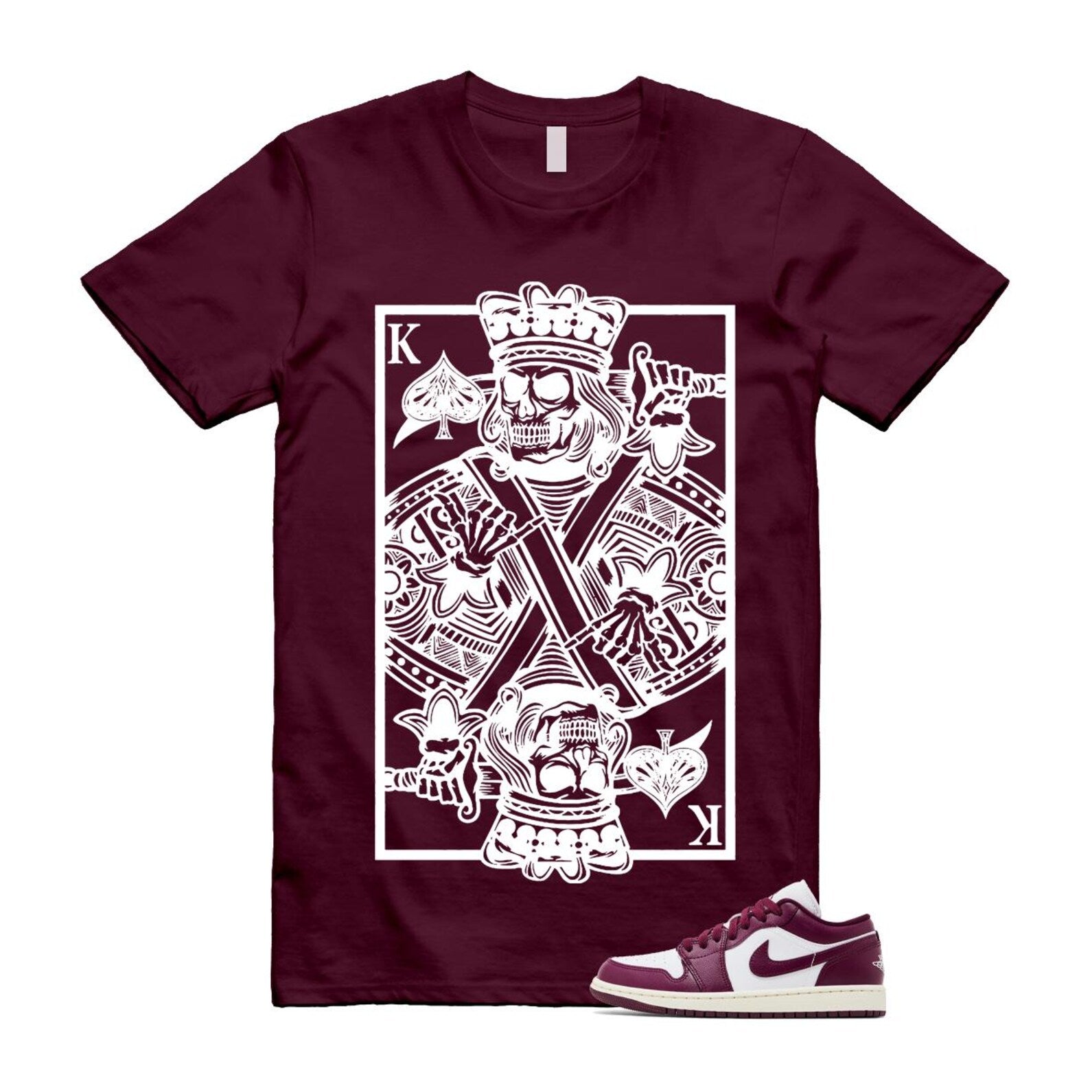1 Bordeaux White Sail Maroon T Shirt Match KC DC0774-161 T-Shirt, Sneaker Match Tee