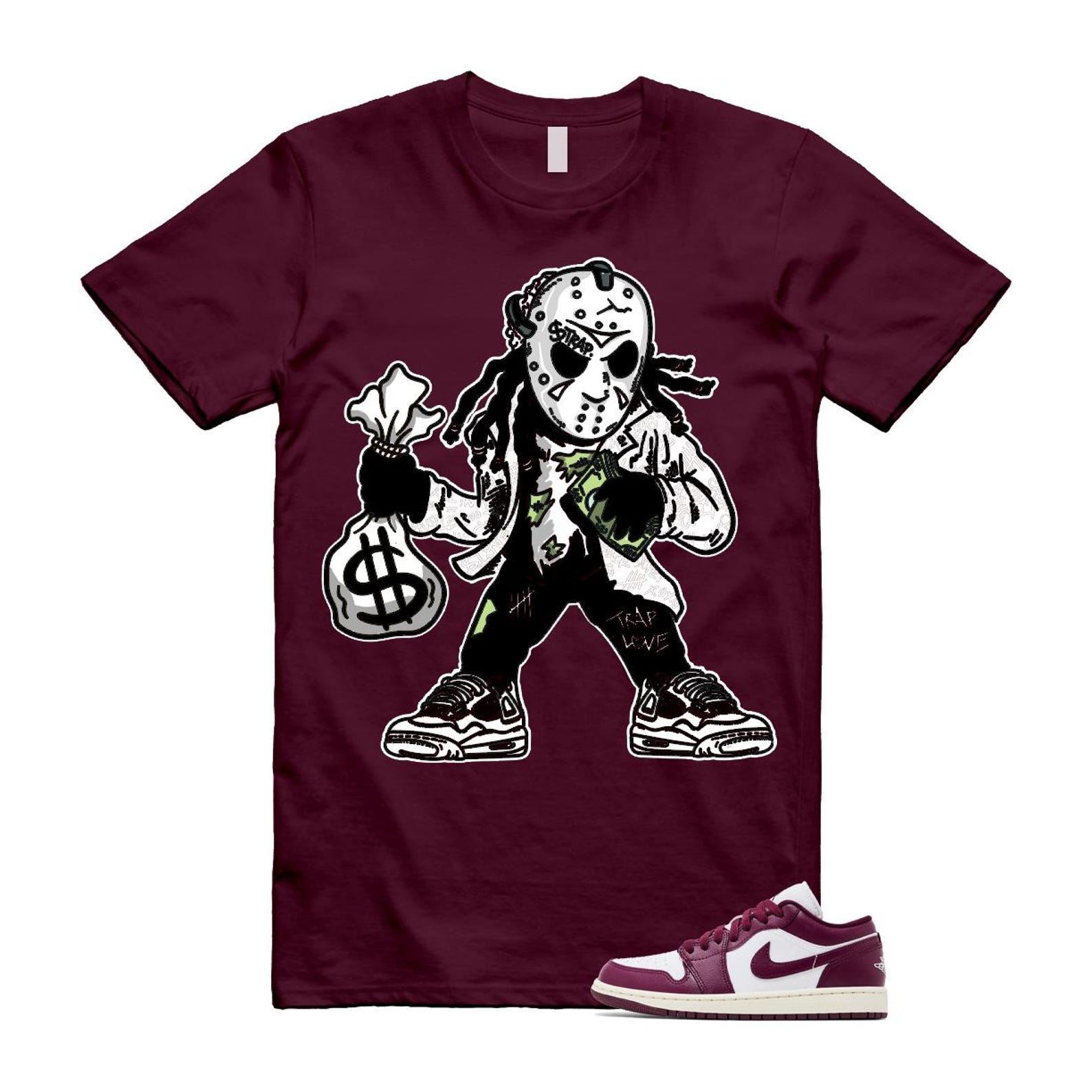 1 Bordeaux White Sail Maroon T Shirt Match JASON DC0774-161 T-Shirt, Sneaker Match Tee