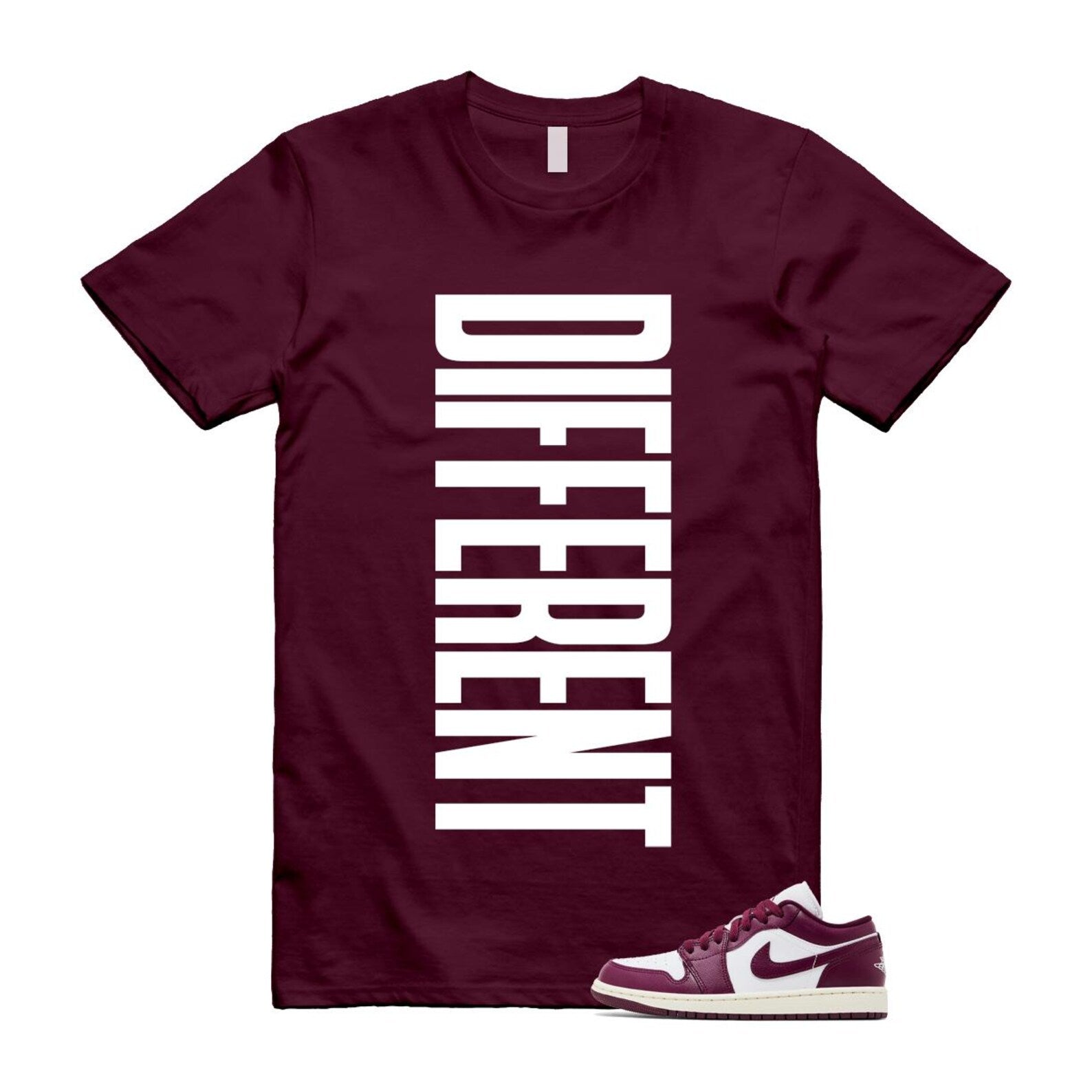 1 Bordeaux White Sail Maroon T Shirt Match DFRNT DC0774-161 T-Shirt, Sneaker Match Tee