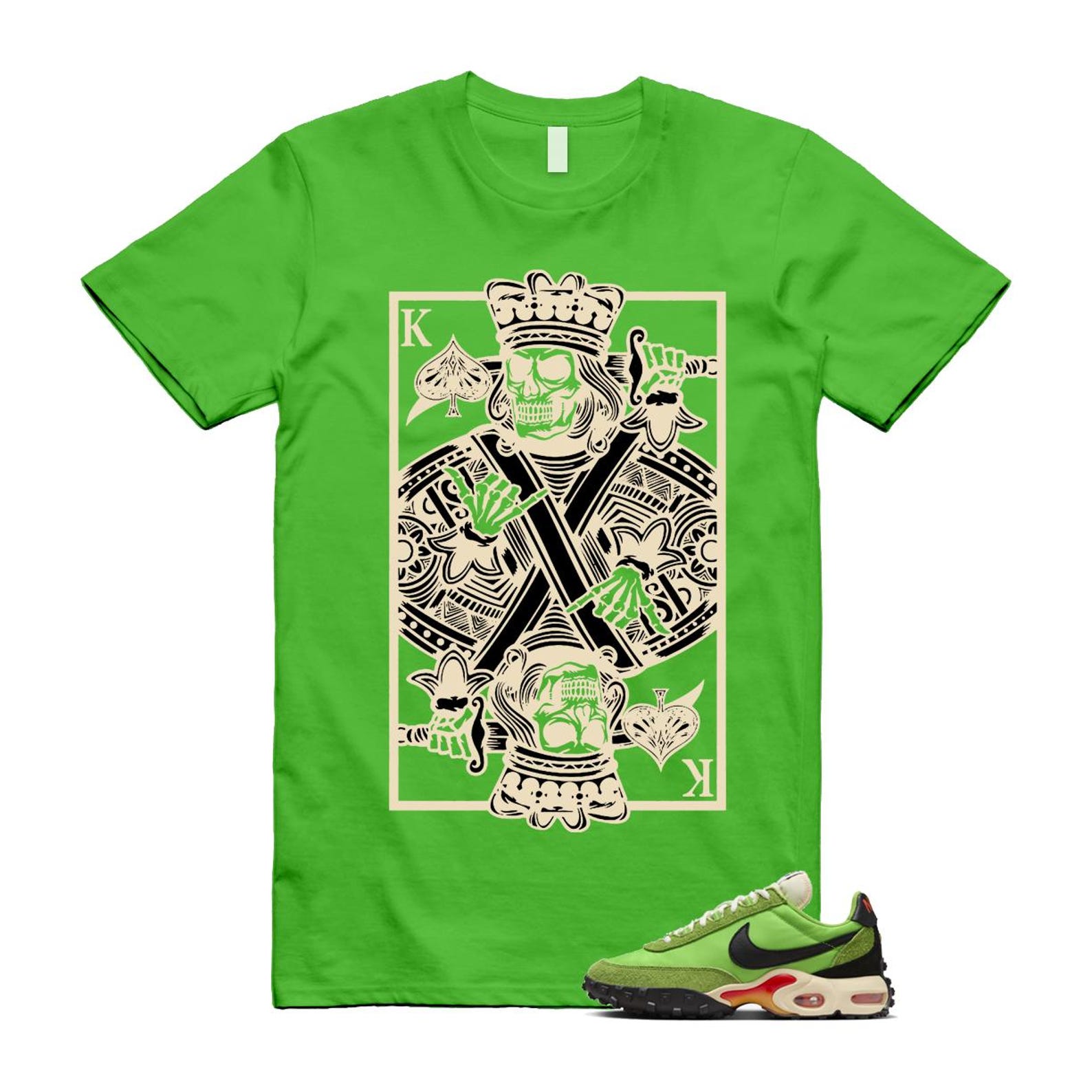 Air Max Waffle Green Racer Action Altitude Black Orange T Shirt Match KC FV6946-301 T-Shirt, Sneaker Match Tee
