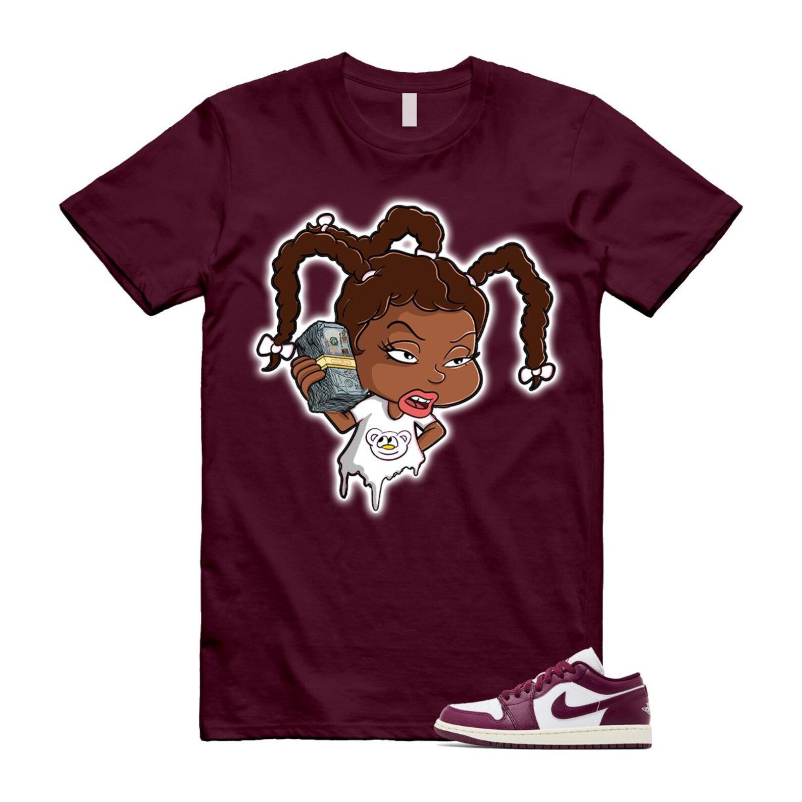 1 Bordeaux White Sail Maroon T Shirt Match SUSIE DC0774-161 T-Shirt, Sneaker Match Tee