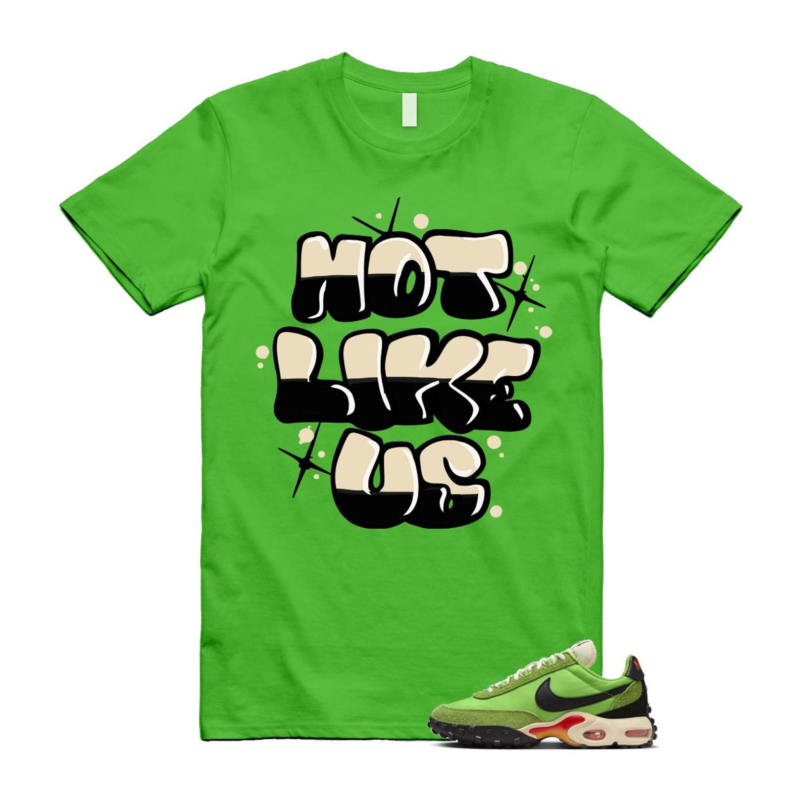 Air Max Waffle Green Racer Action Altitude Black Orange T Shirt Match NLU FV6946-301 T-Shirt, Sneaker Match Tee