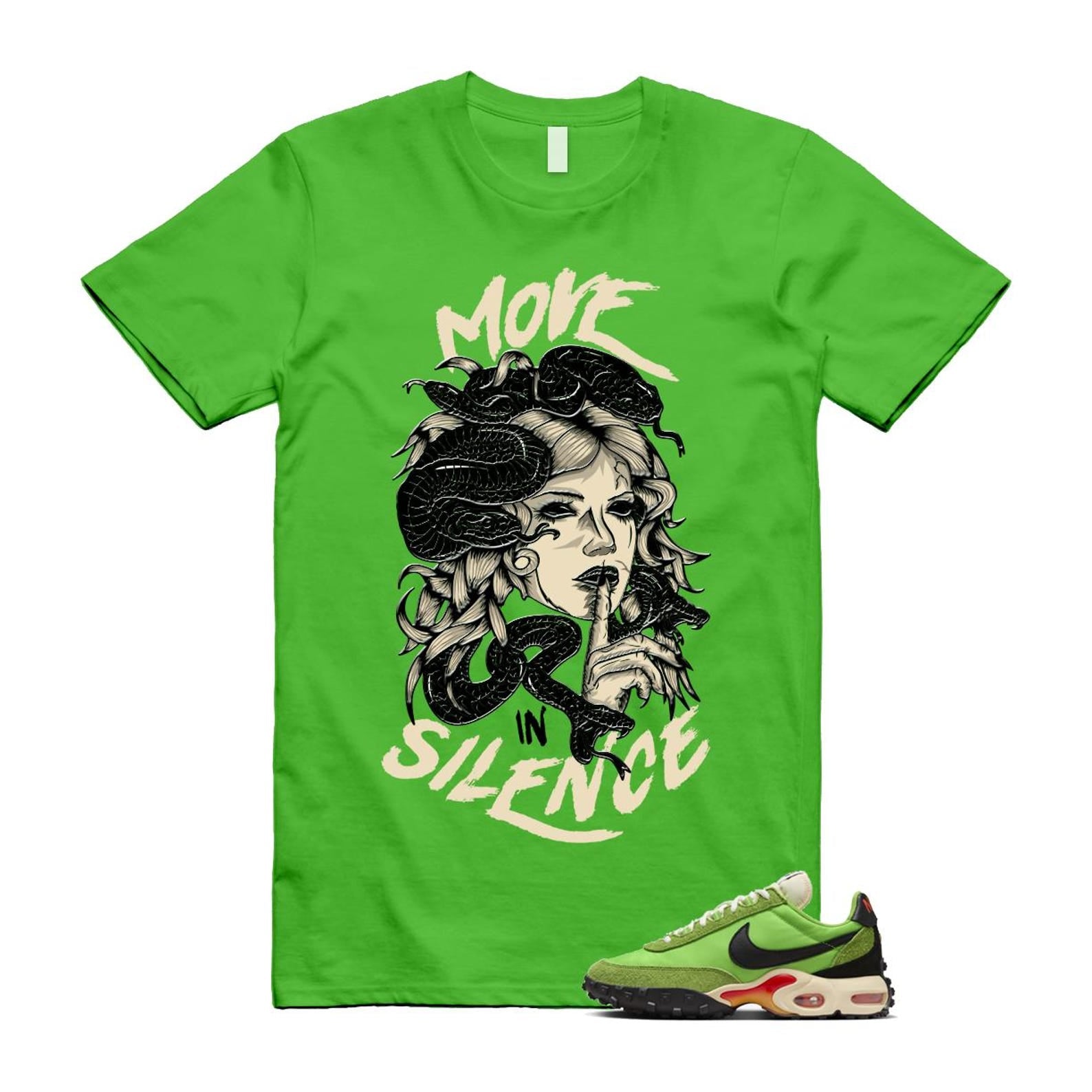 Air Max Waffle Green Racer Action Altitude Black Orange T Shirt Match MOVE IN SILENCE FV6946-301 T-Shirt, Sneaker Match Tee