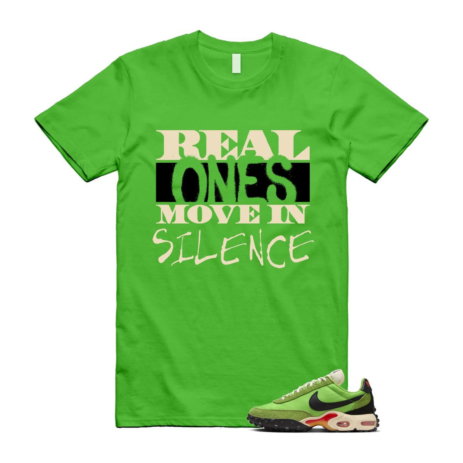 Air Max Waffle Green Racer Action Altitude Black Orange T Shirt Match REAL FV6946-301 T-Shirt, Sneaker Match Tee