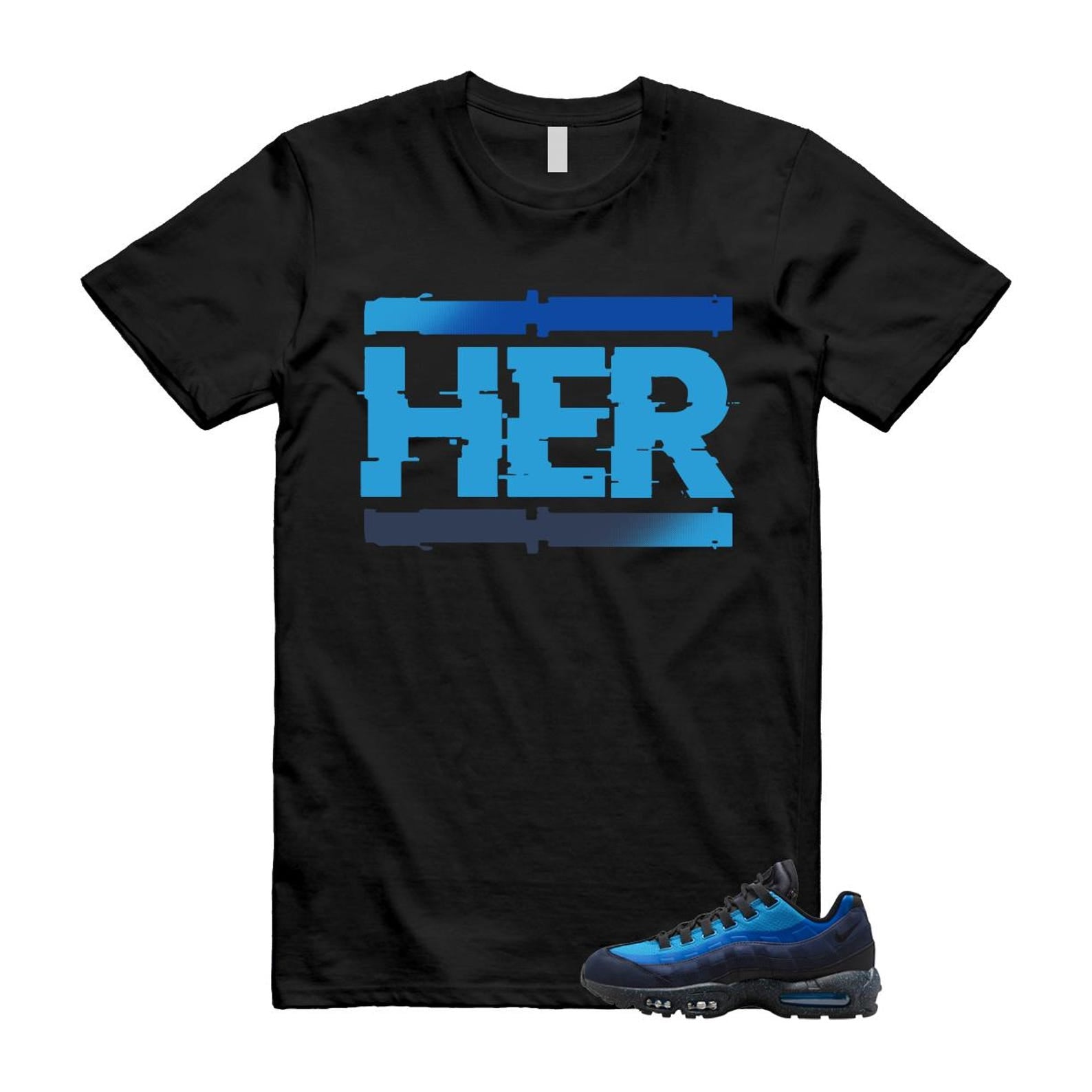 Air Max 95 Stash Obsidian Black Harbor Blue T Shirt Match HER HF5515-400 T-Shirt, Sneaker Match Tee