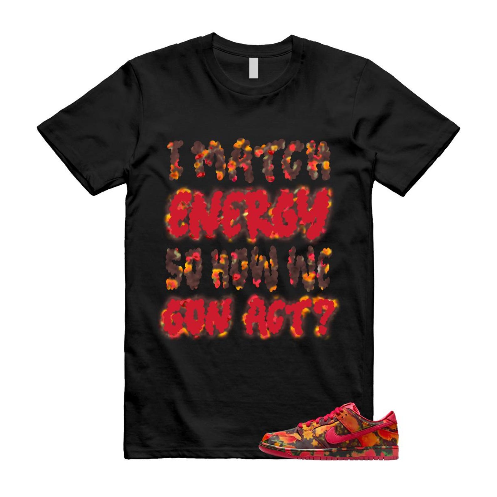 Dunk Oz Poppy Field Varsity Red University Gold T Shirt Match I Match Energy FZ1291-600 T-Shirt, Sneaker Match Tee
