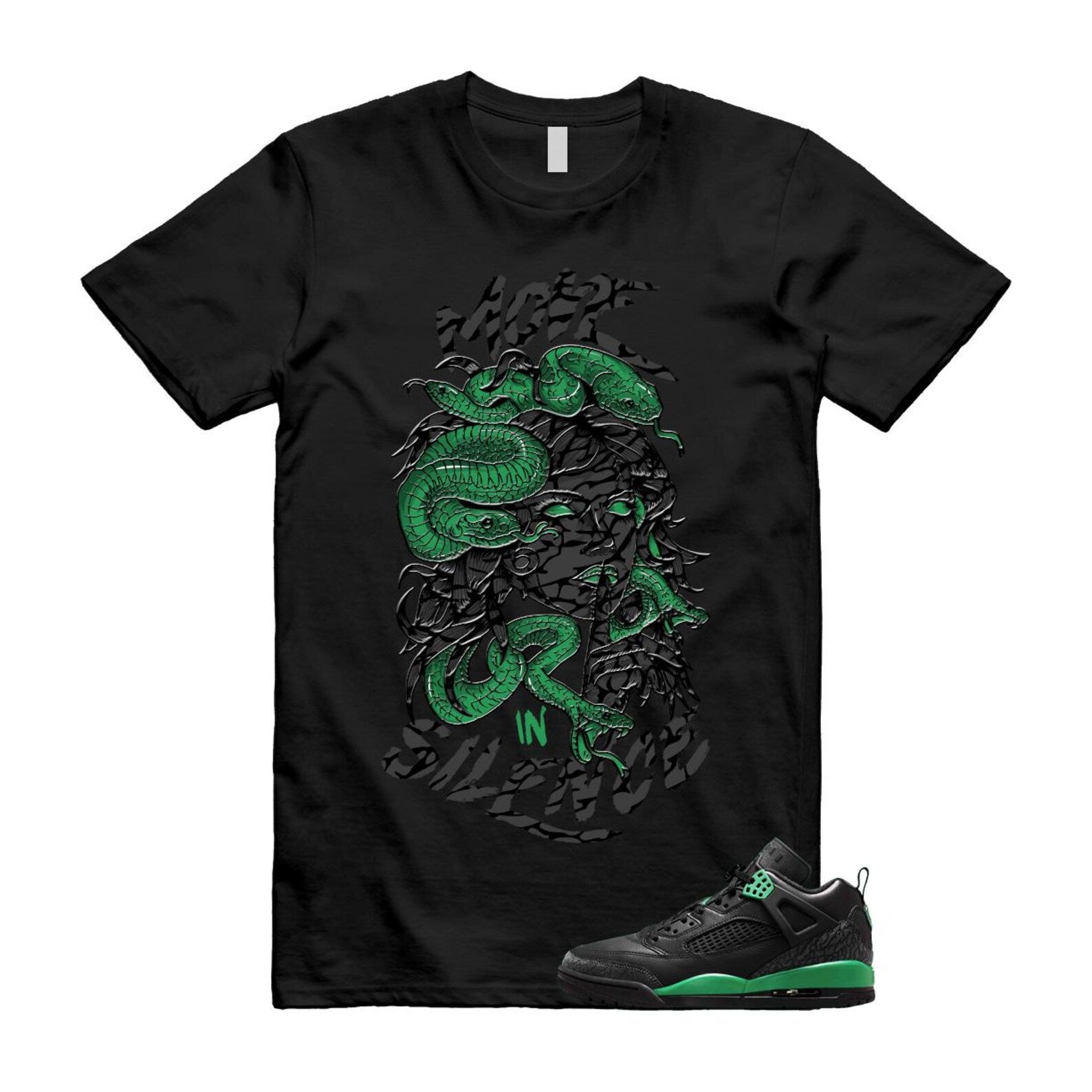 Spizike Pine Green Black Anthracite T Shirt Match MIS, FQ1759-003 T-Shirt, Sneaker Match Tee