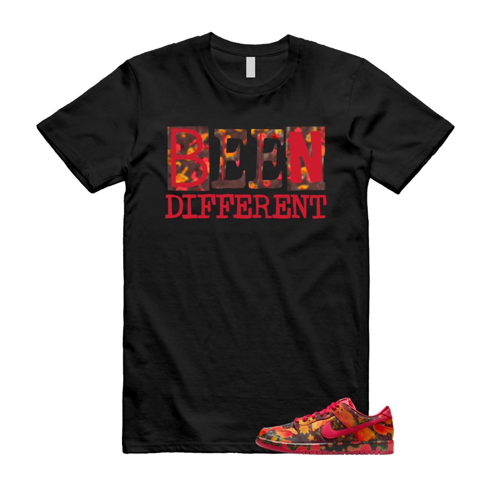 Dunk Oz Poppy Field Varsity Red University Gold T Shirt Match BEEN Different FZ1291-600 T-Shirt, Sneaker Match Tee