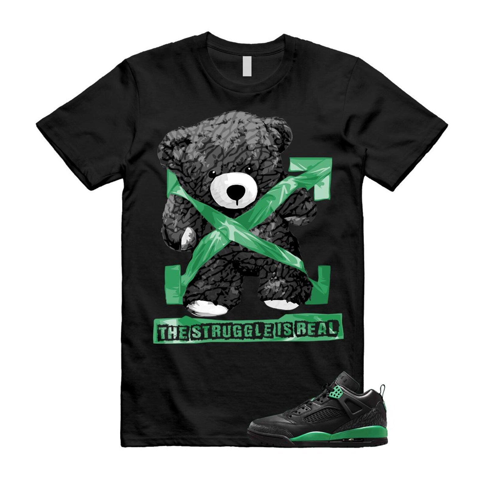 Spizike Pine Green Black Anthracite T Shirt Match STRUG, FQ1759-003 T-Shirt, Sneaker Match Tee