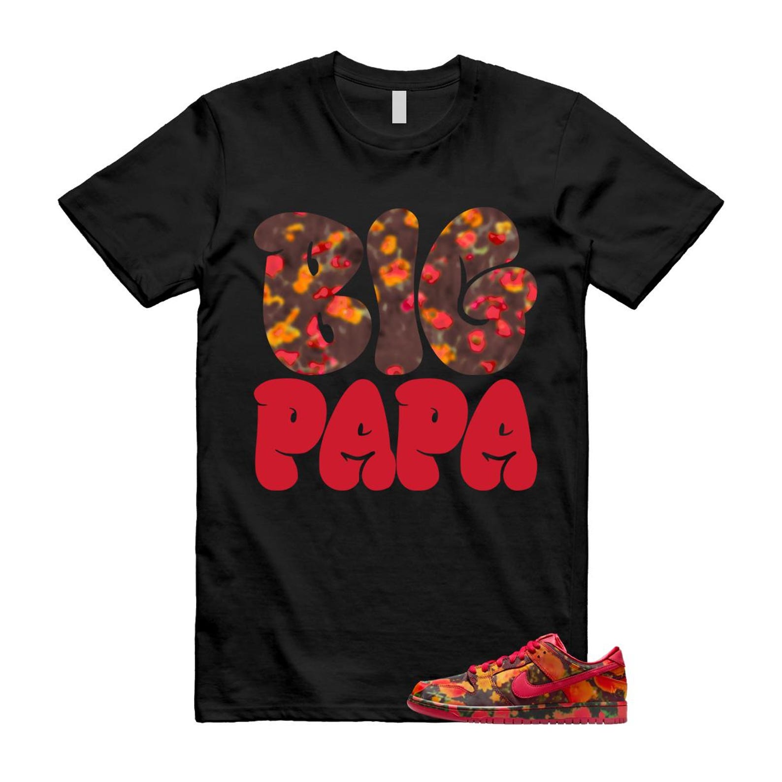 Dunk Oz Poppy Field Varsity Red University Gold T Shirt Match Big PAPA FZ1291-600 T-Shirt, Sneaker Match Tee