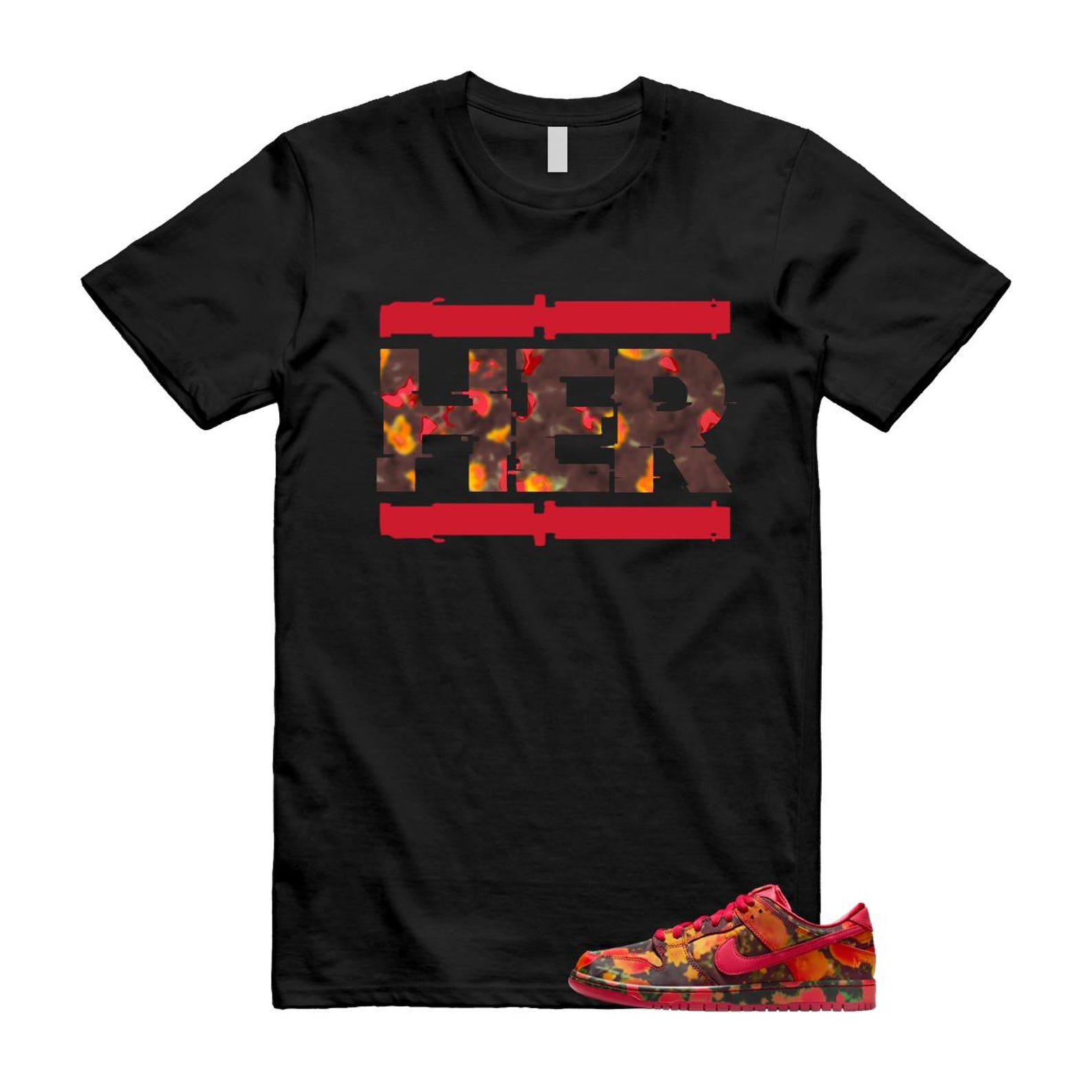 Dunk Oz Poppy Field Varsity Red University Gold T Shirt Match HER FZ1291-600 T-Shirt, Sneaker Match Tee
