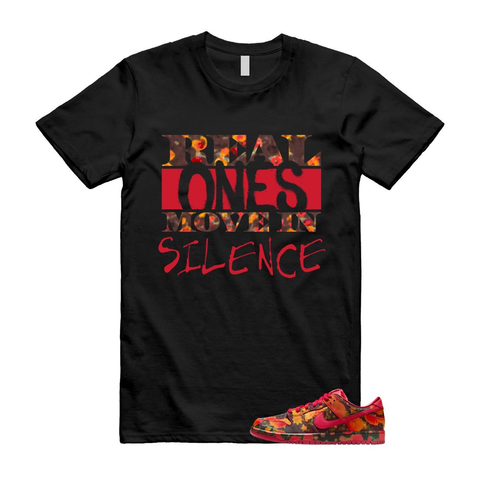 Dunk Oz Poppy Field Varsity Red University Gold T Shirt Match Real Ones Move in Silence FZ1291-600 T-Shirt, Sneaker Match Tee