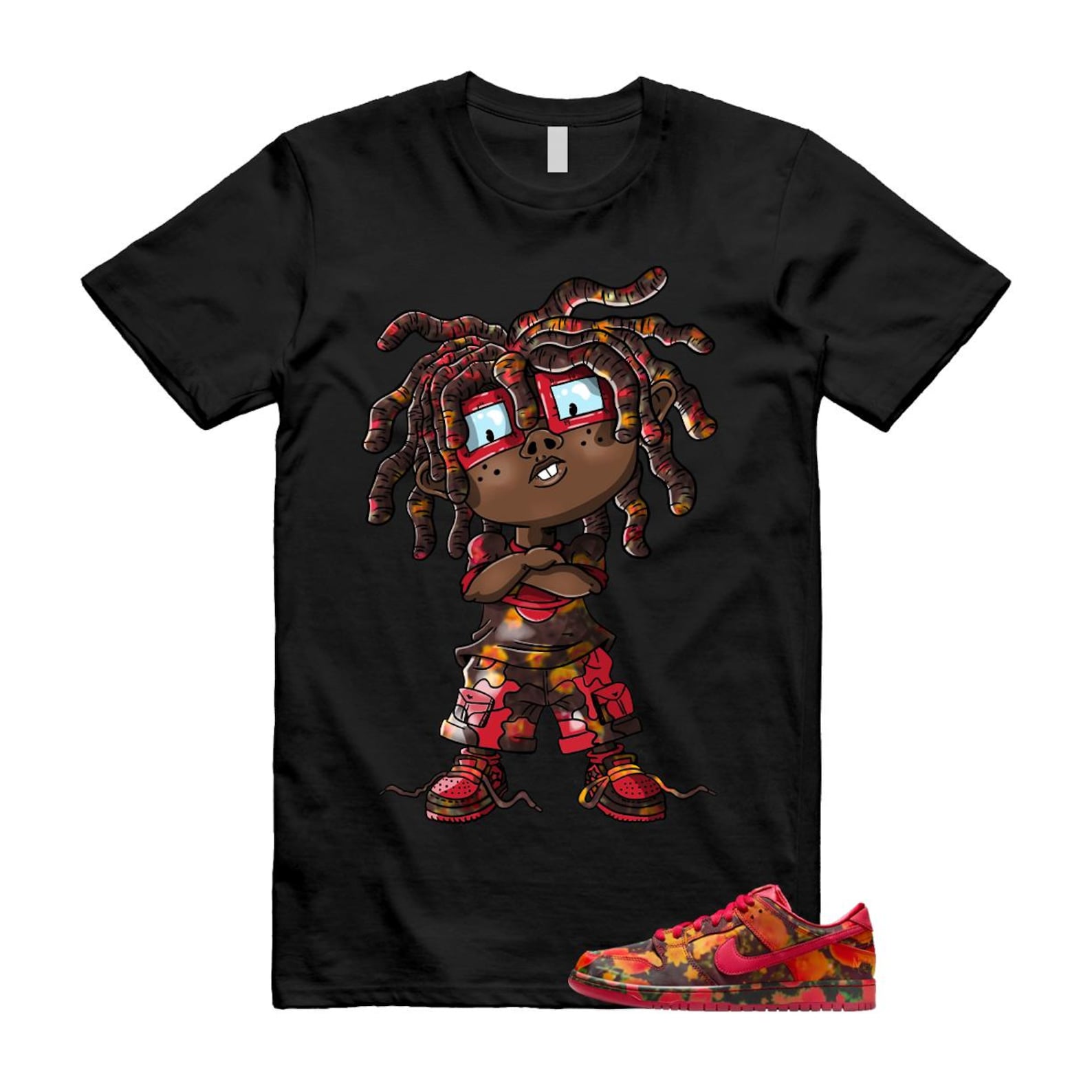 Dunk Oz Poppy Field Varsity Red University Gold T Shirt Match CHONGO FZ1291-600 T-Shirt, Sneaker Match Tee