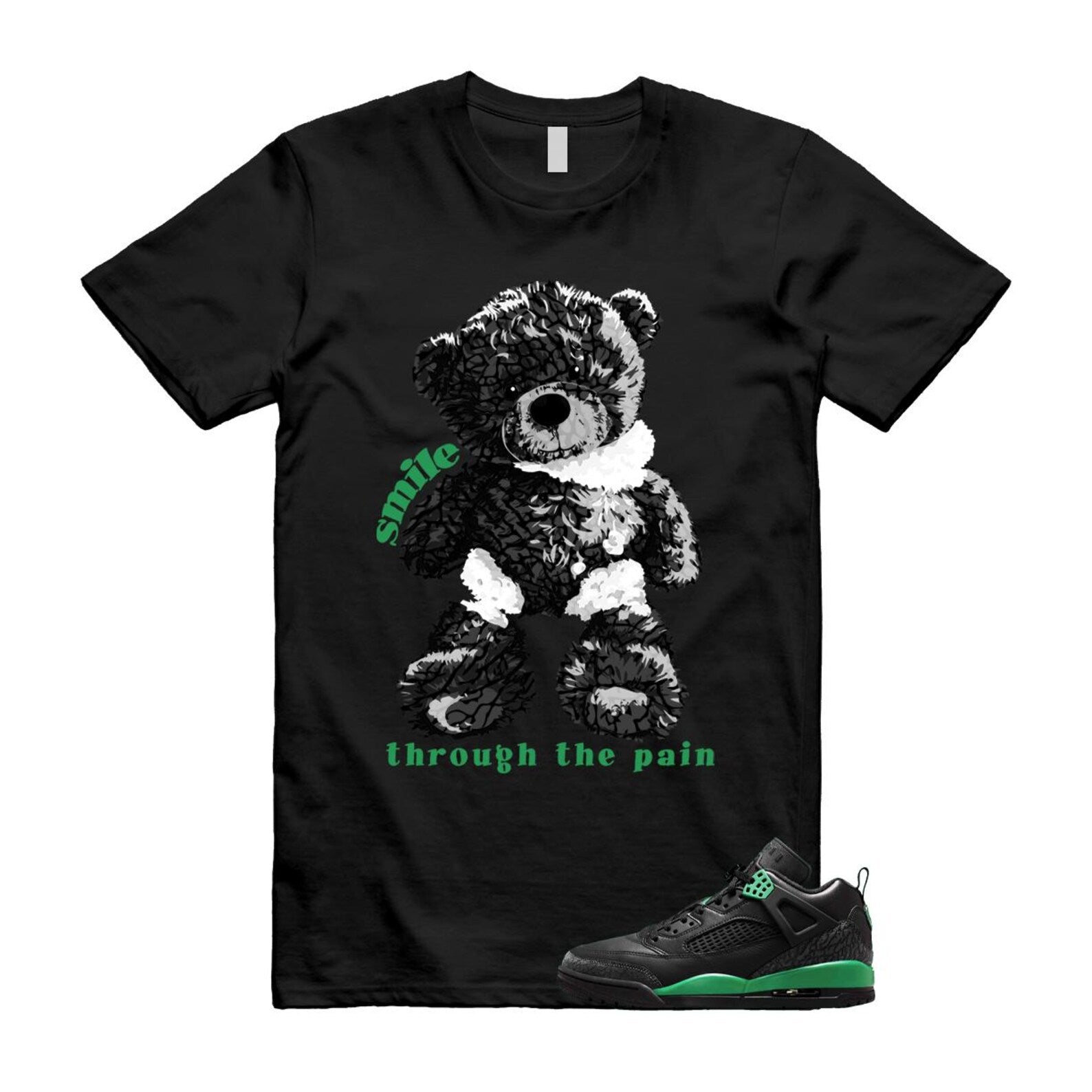 Spizike Pine Green Black Anthracite T Shirt Match SMILE, FQ1759-003 T-Shirt, Sneaker Match Tee