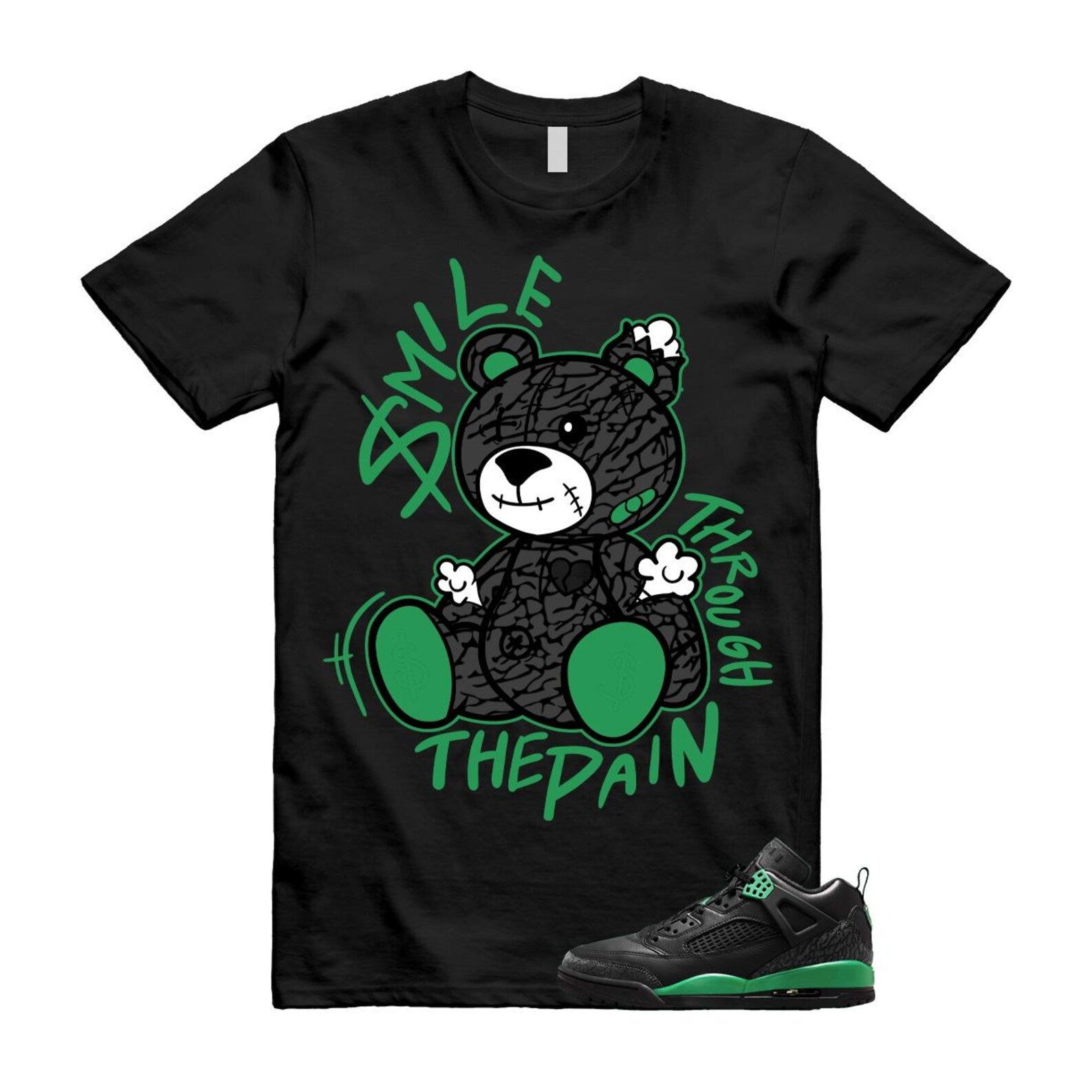 Spizike Pine Green Black Anthracite T Shirt Match SM2, FQ1759-003 T-Shirt, Sneaker Match Tee