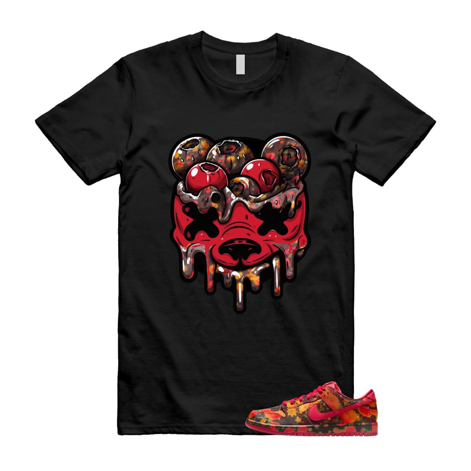 Dunk Oz Poppy Field Varsity Red University Gold T Shirt Match DBEAR FZ1291-600 T-Shirt, Sneaker Match Tee