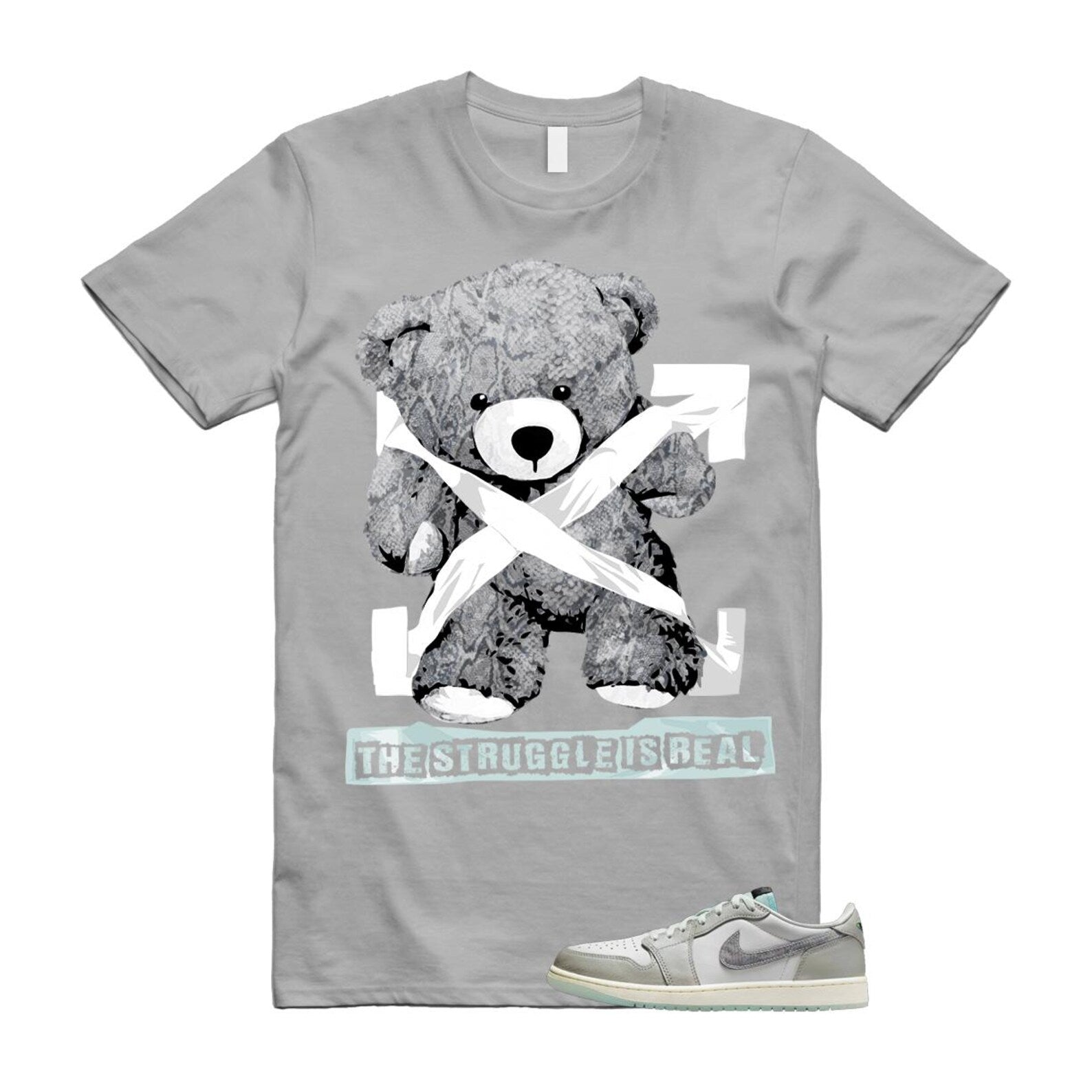 1 Year of the Snake Summit White Photon Dust Barely Green T Shirt Match The Struggle is Real HF3144-100 T-Shirt, Sneaker Match Tee