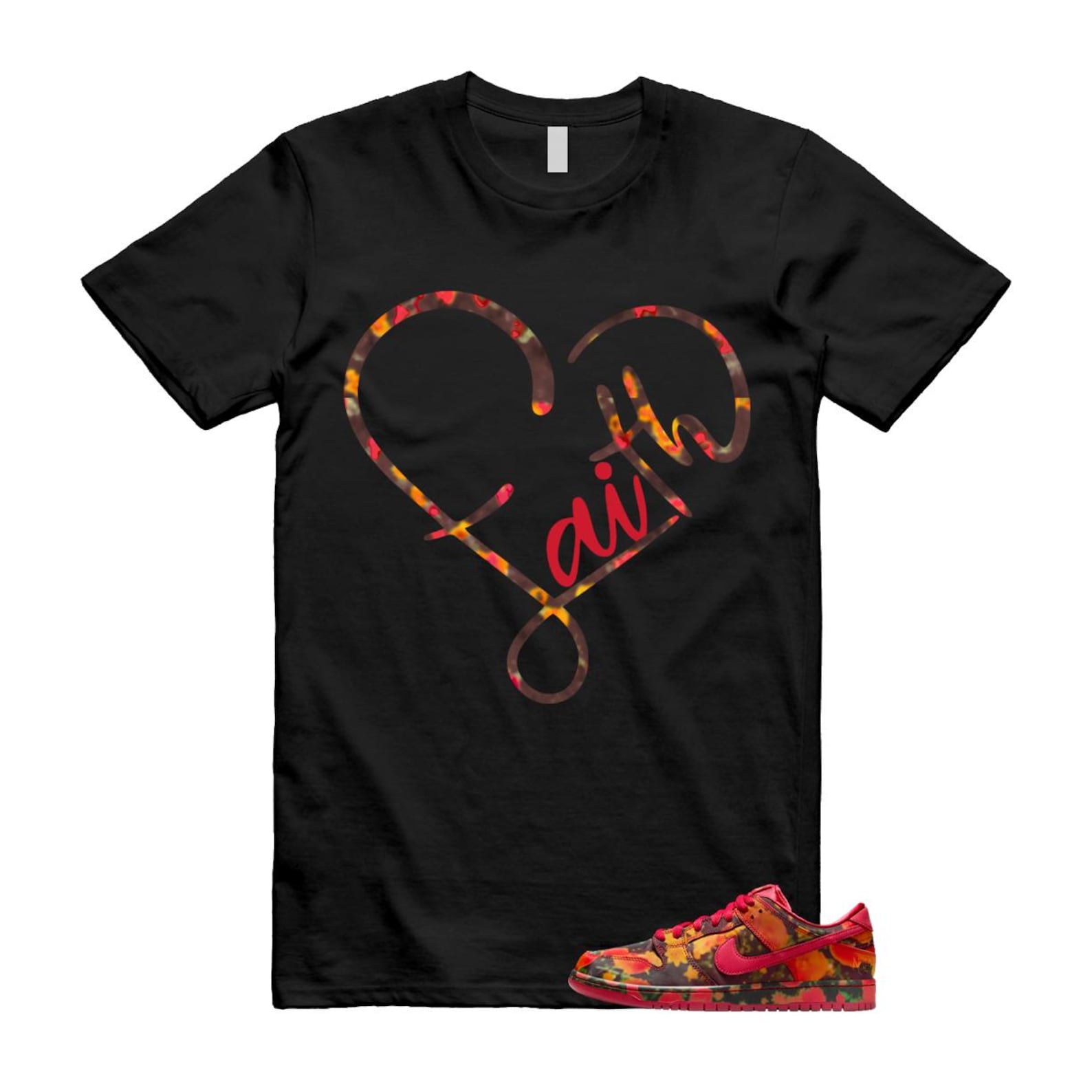 Dunk Oz Poppy Field Varsity Red University Gold T Shirt Match FAITH FZ1291-600 T-Shirt, Sneaker Match Tee