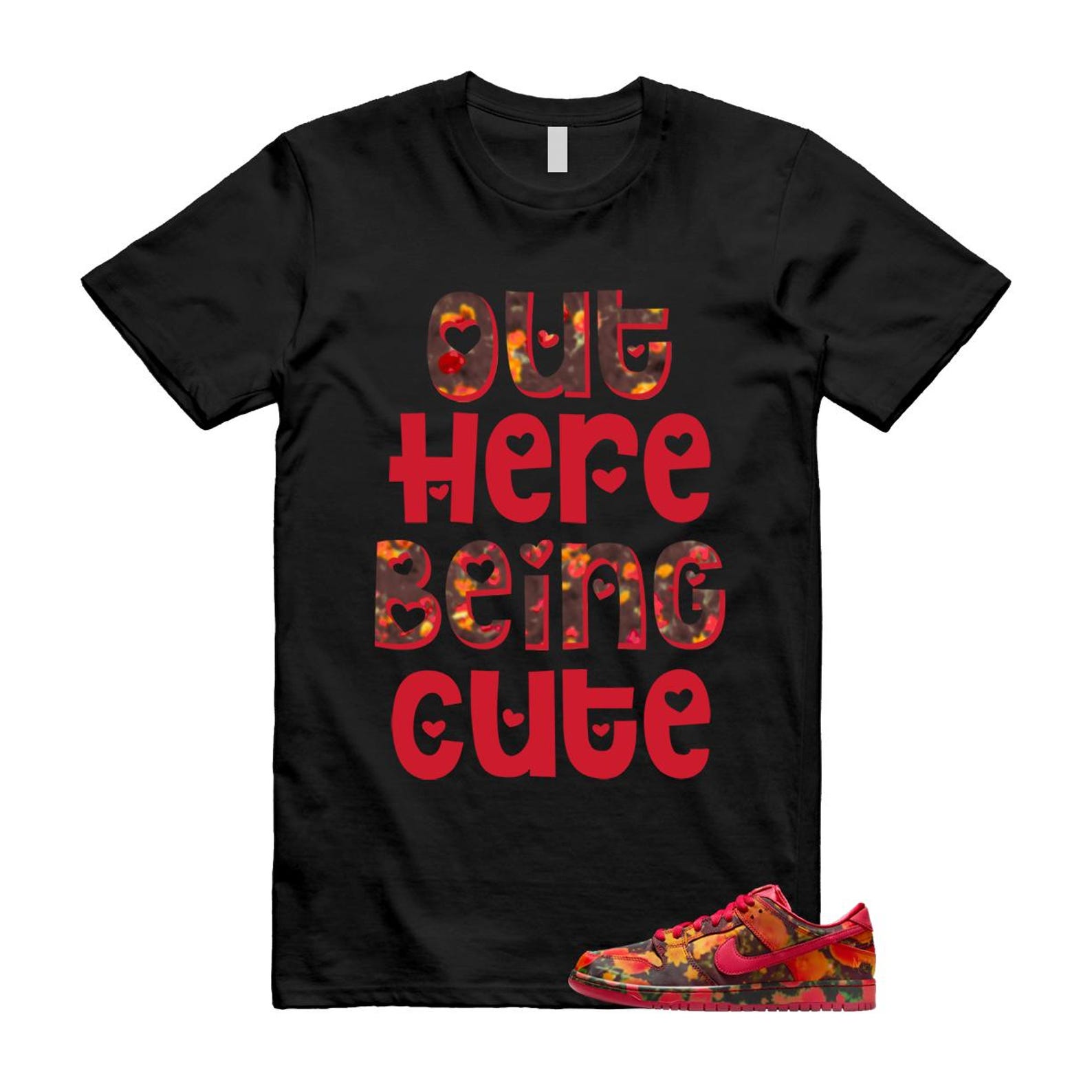 Dunk Oz Poppy Field Varsity Red University Gold T Shirt Match OHBC FZ1291-600 T-Shirt, Sneaker Match Tee