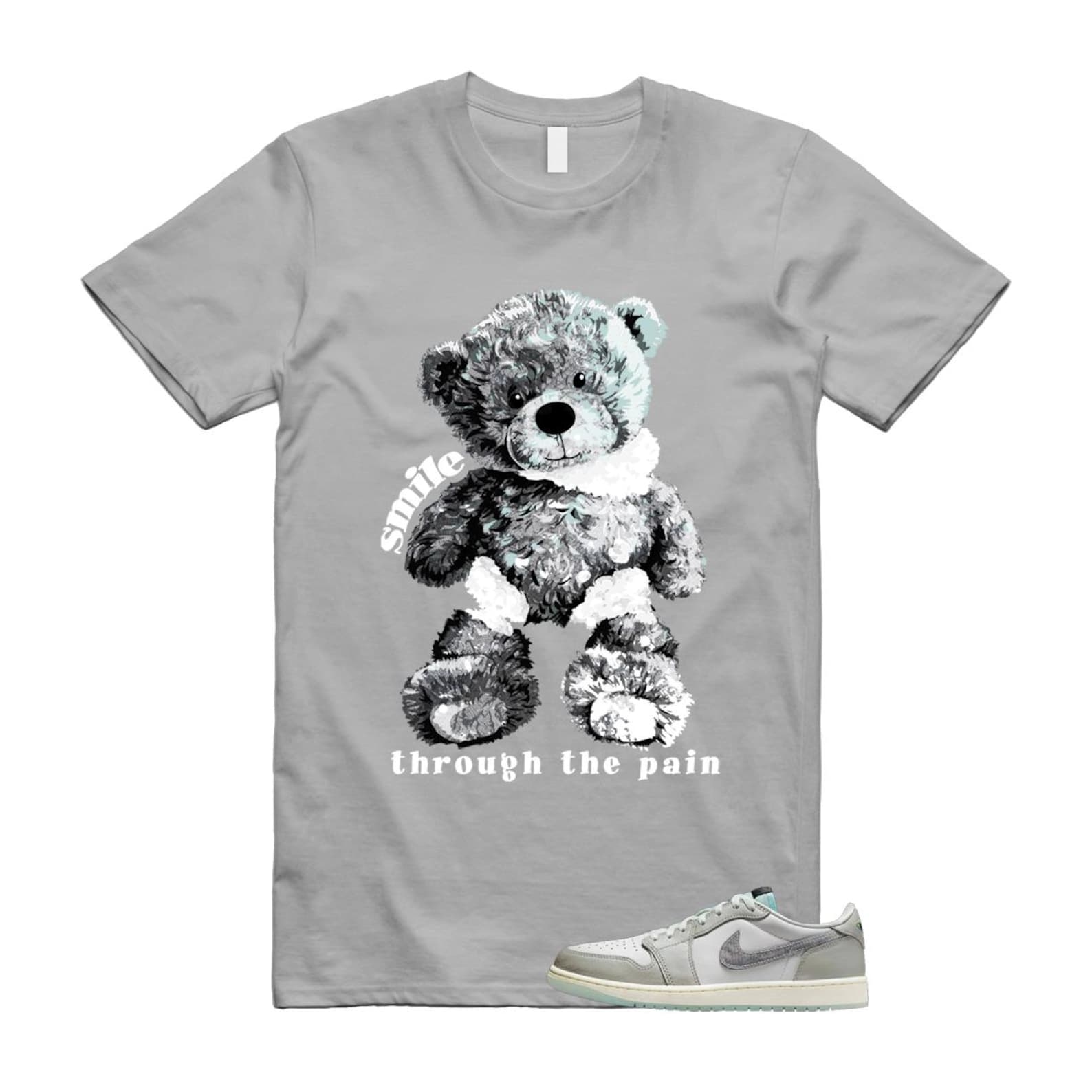 1 Year of the Snake Summit White Photon Dust Barely Green T Shirt Match Smile Through The Pain HF3144-100 T-Shirt, Sneaker Match Tee